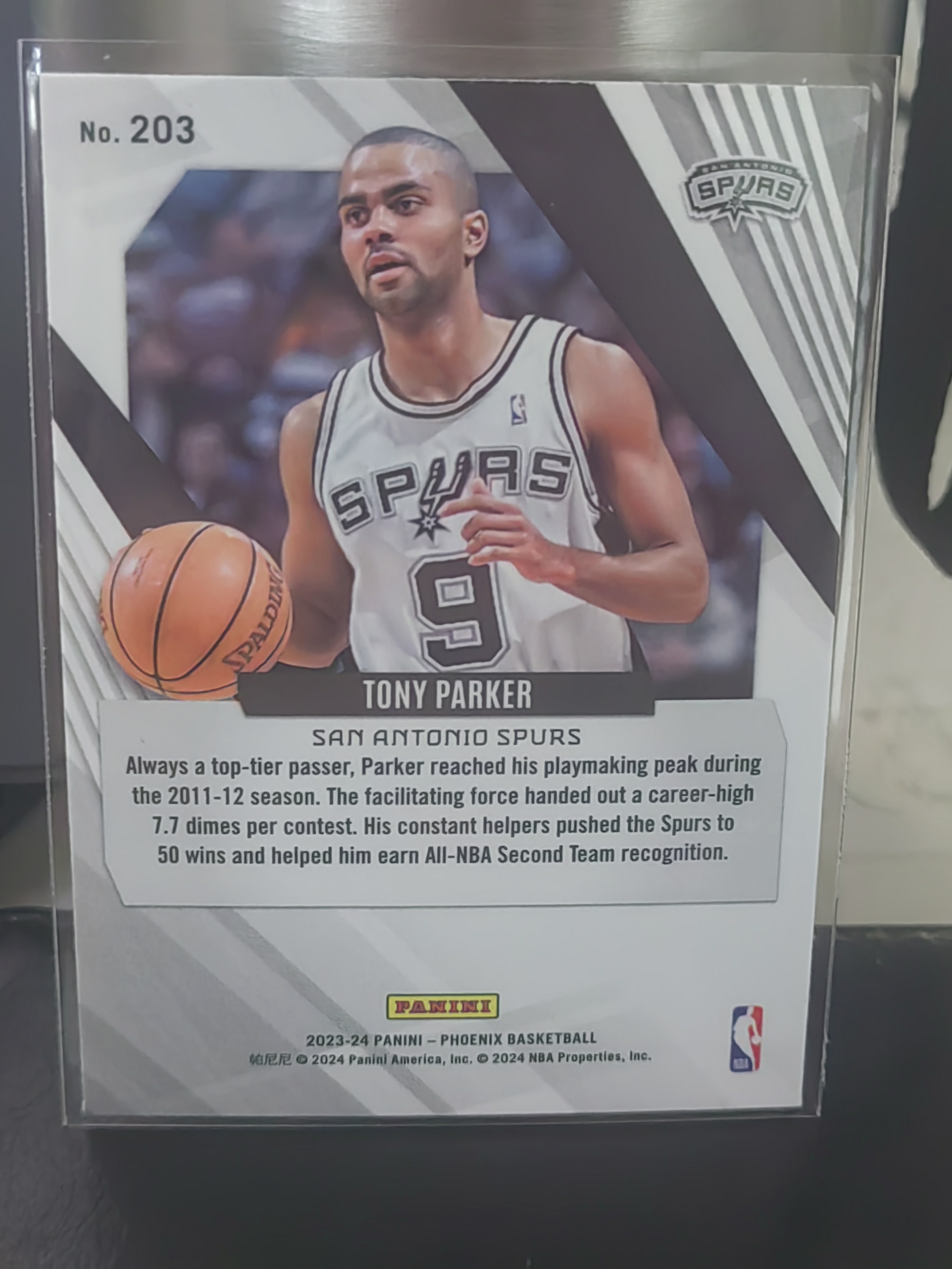 2023-24 Panini Phoenix Tony Parker 凤凰 银折 托尼 帕克 法国跑车 篮 白边白角 不保卡品 卡品如图