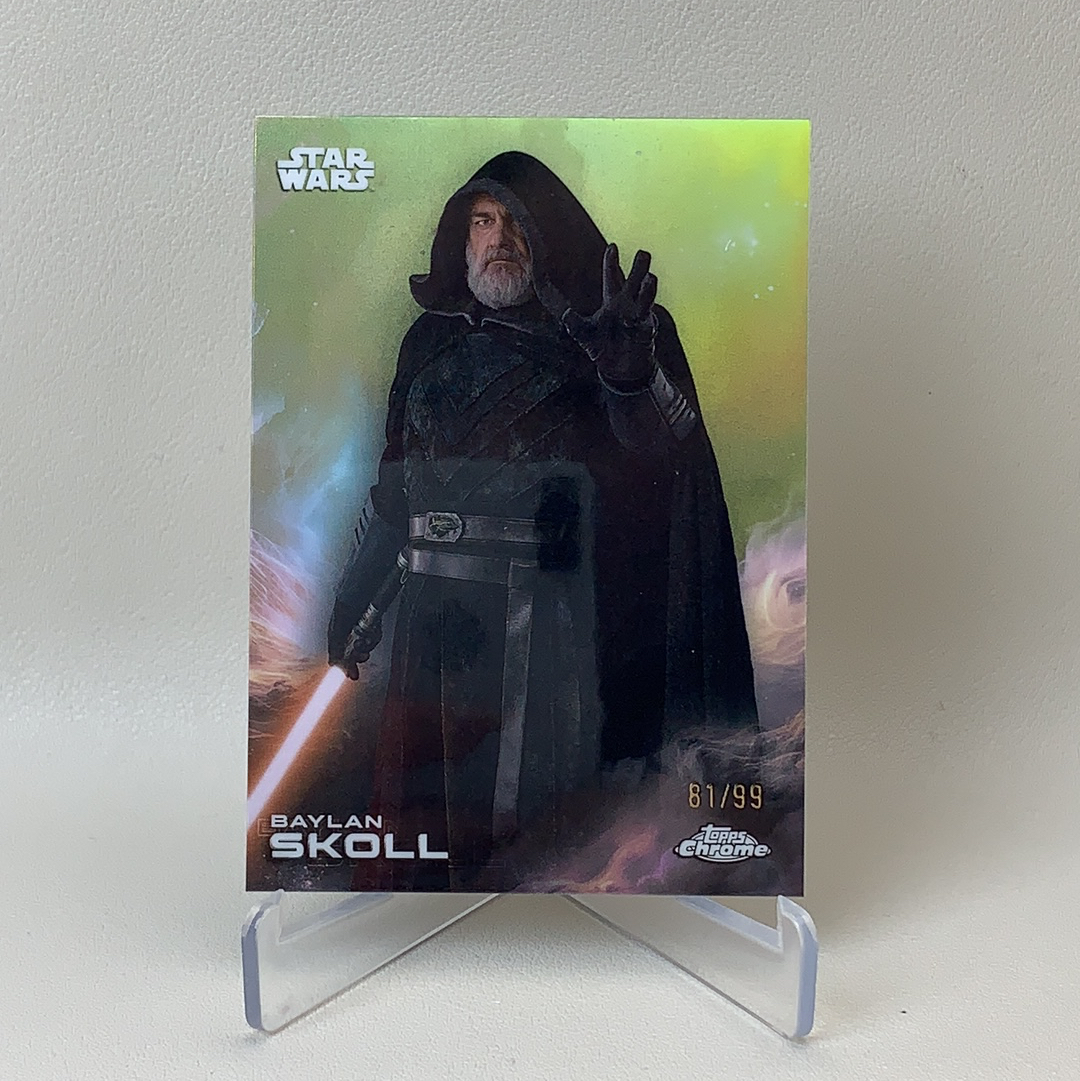 【弈卡代拍】 2025 Topps Star Wars Hobby 星球大战 星战Chrome 带编平行 黄折射 Baylan Skoll 贝兰·斯科尔 81/99编 品相如图 凑套必备 Mito