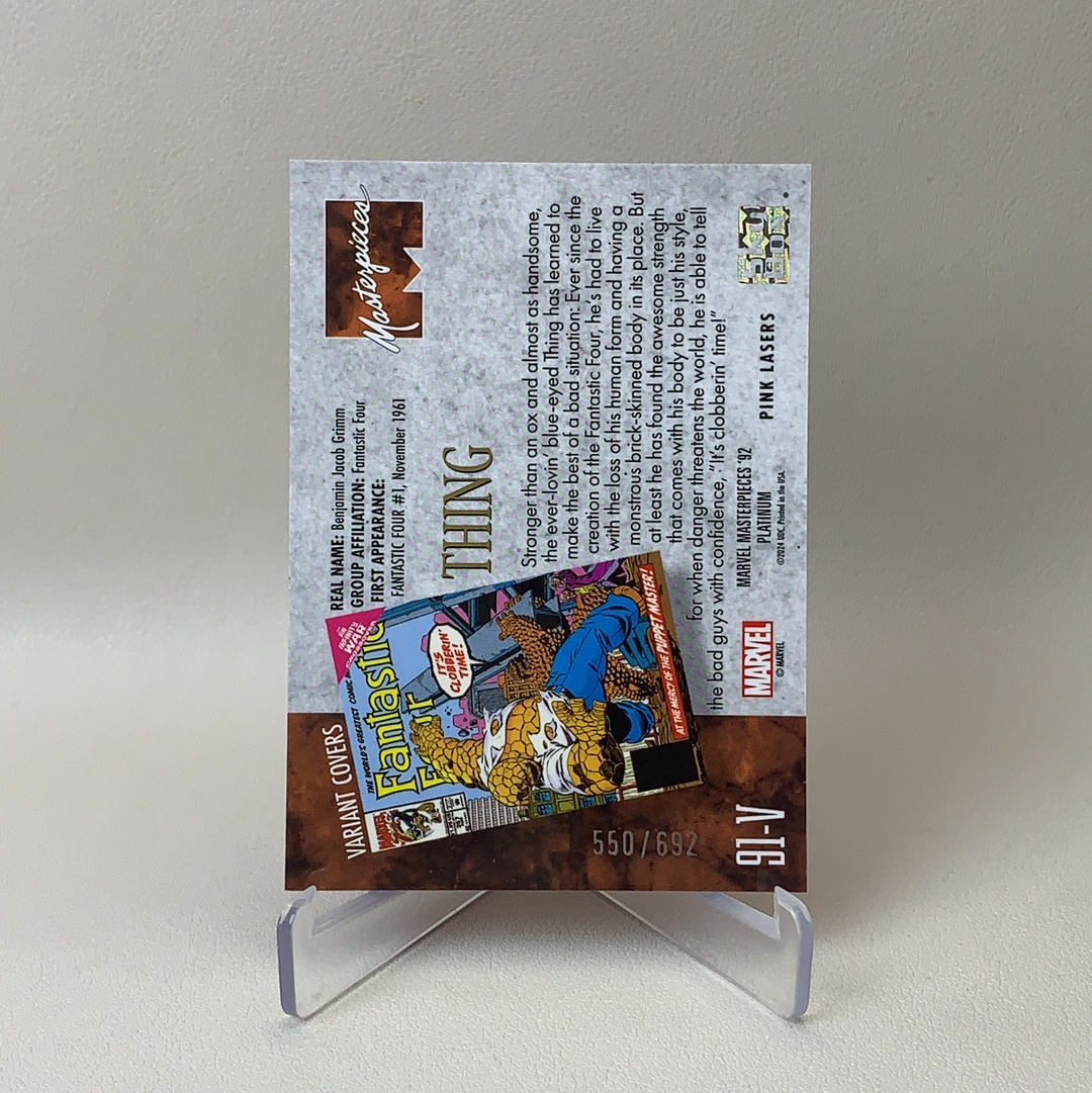 【弈卡代拍】2024 SkyBox Marvel (MCU) Platinum 漫威 92 大师白金复刻 特卡 折射 粉镭射折 艺术变体 Thing 石头人 550/692编 品相如图 凑套必备 OC