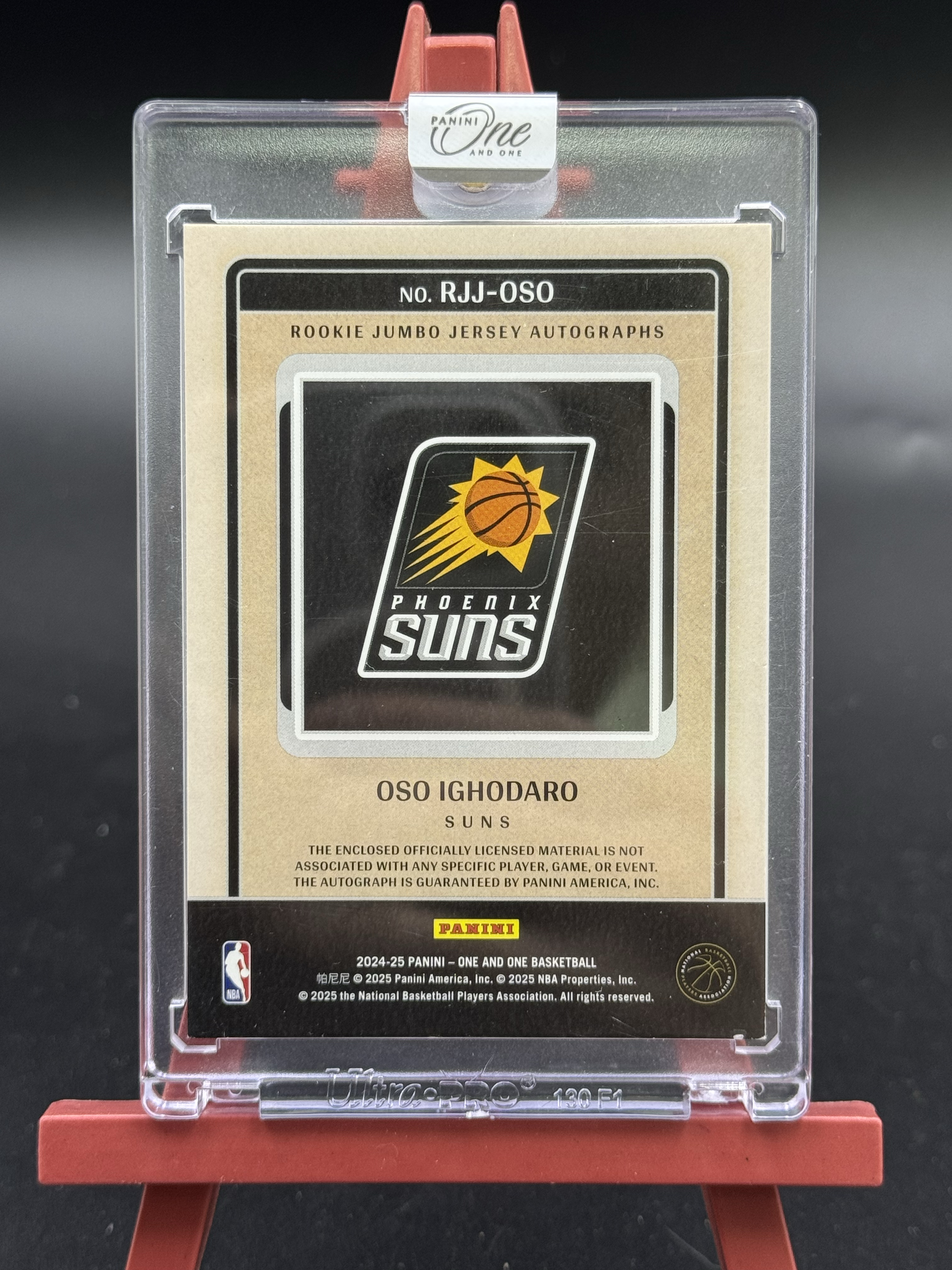 2024-25 Panini One and One Oso Ighodaro 伊戈达罗 新秀 98/99编 rpa 双色球衣物料切割 签字 卡签 原封砖 Hzo11