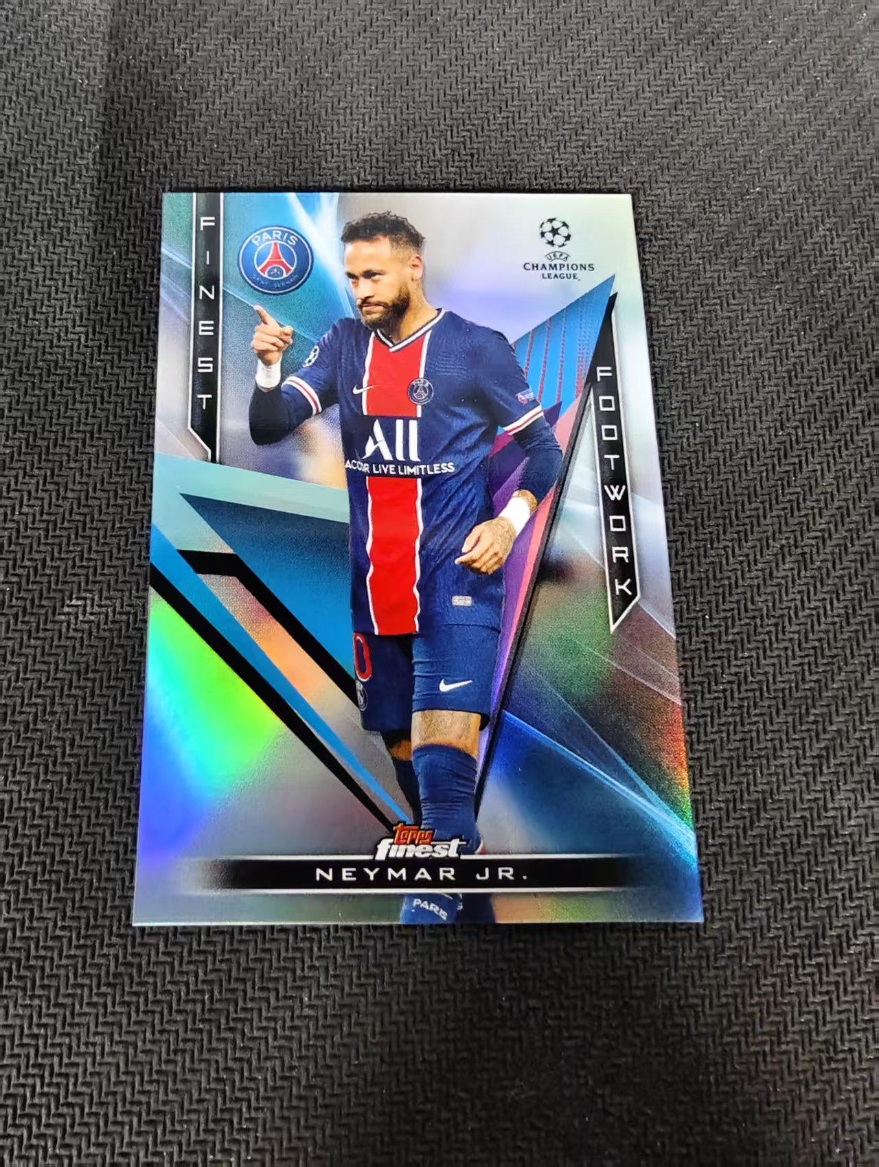 【可合并,不累计】2021 Topps Finest Neymar Jr 欧冠 巴西 巴萨 巴黎 内马尔 马儿 银折 特卡 #6 划痕 边角瑕疵