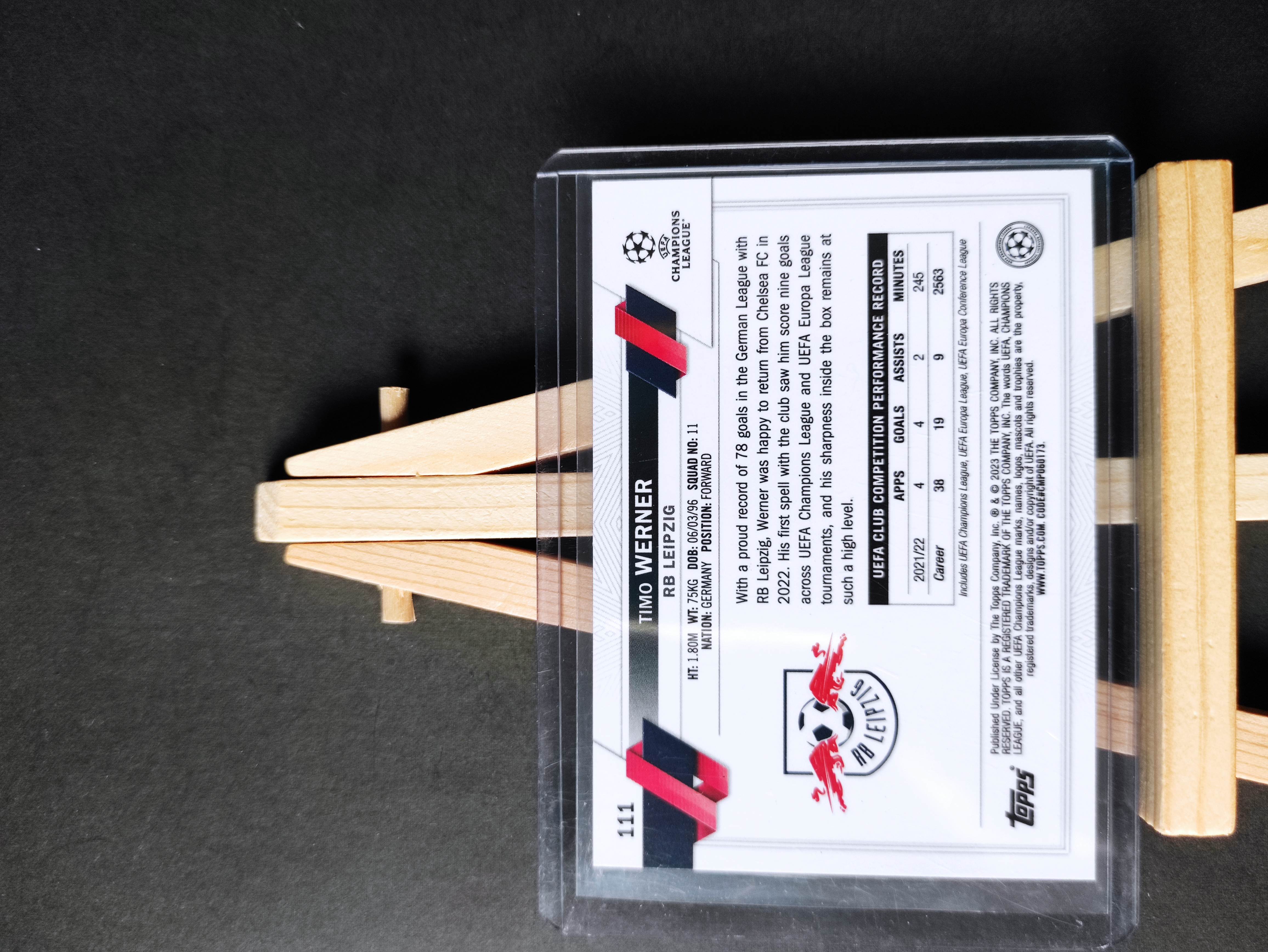 2023 Topps Chrome Timo Werner 【进击卡社】 22-23欧战 红地震折 莱比锡 维尔纳 实卡精美 专收必备