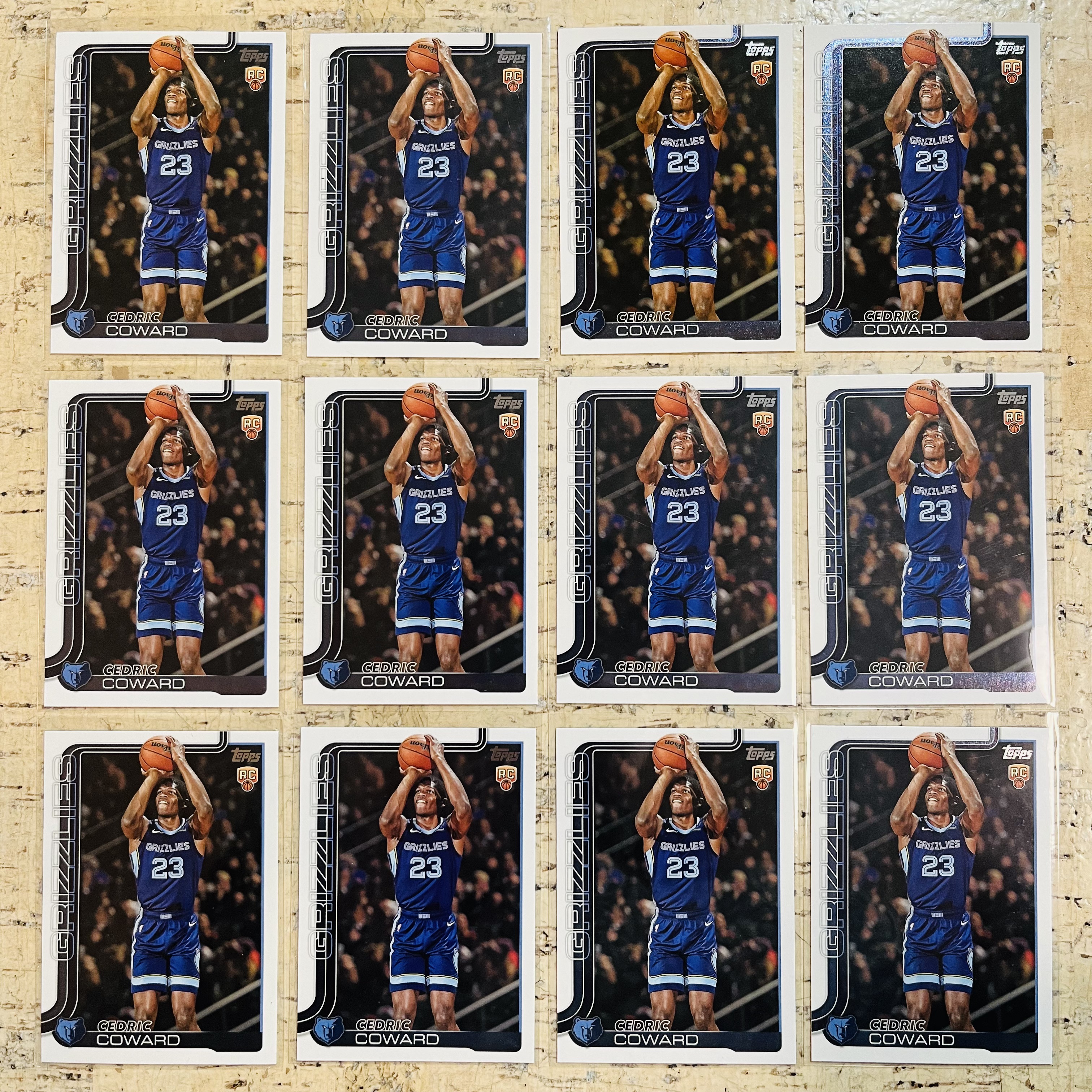 2025-26 Topps Flagship Cedric Coward RC 新秀 灰熊 塞德里克 考沃德 正 base 12张打包 第3组 此标有膜无夹【小卡迷拍卖 可累积半年】