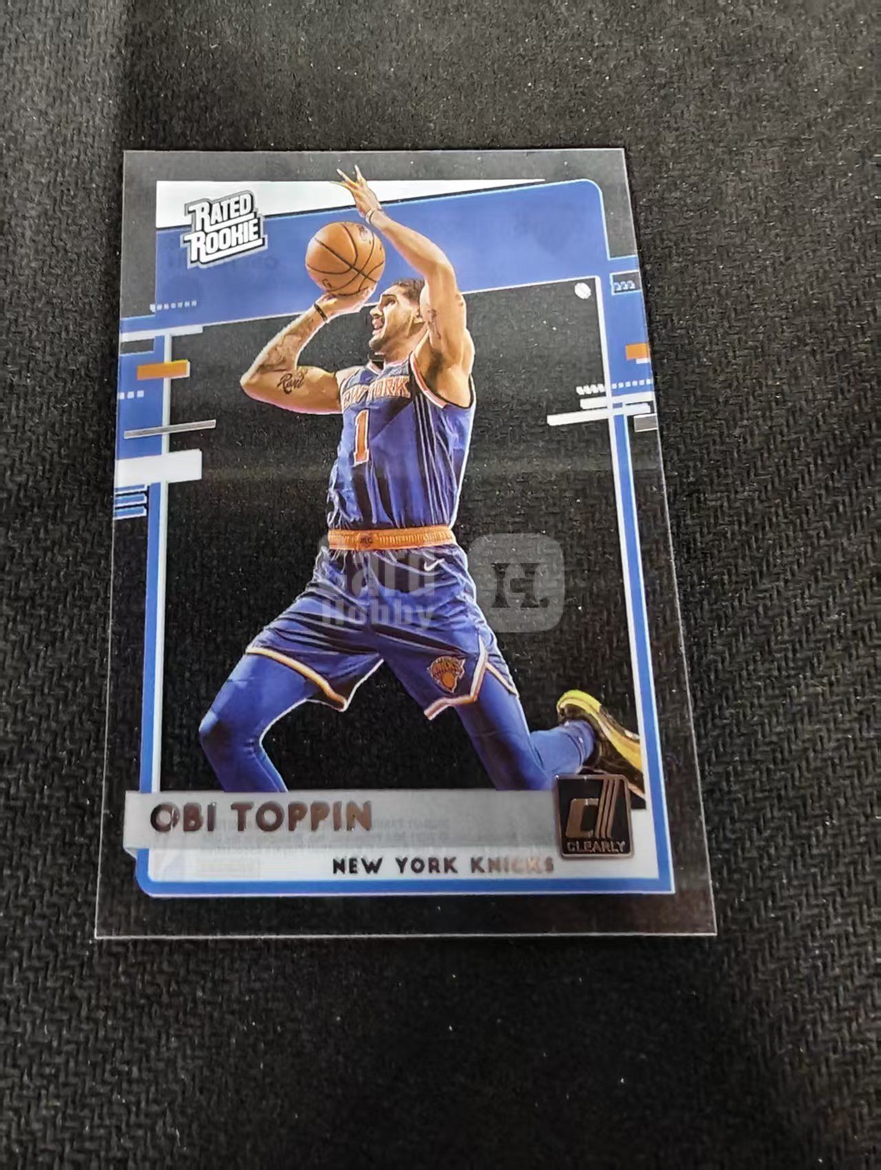2020-21 Panini Clearly Donruss Obi Toppin 托平 rc新秀 尼克斯 杜蕾斯 胶片 划痕 边角瑕疵 #80