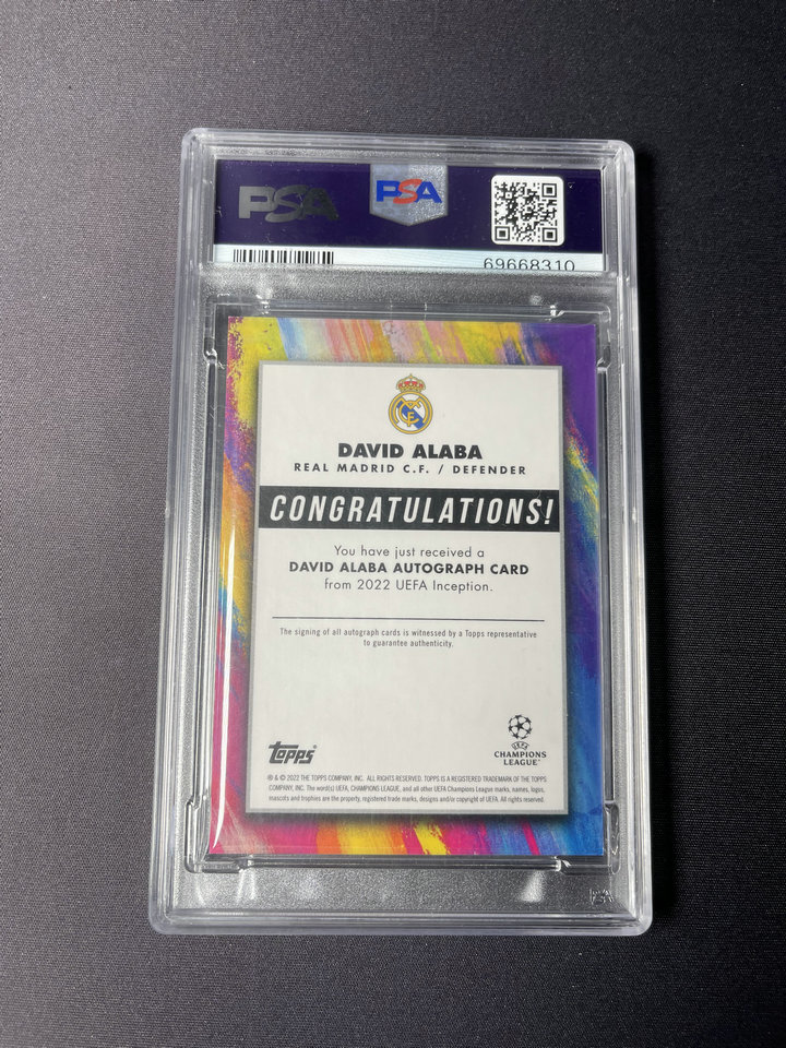 2021-22 Topps Inception David Alaba 盗梦空间 皇家马德里 皇马 阿拉巴 签字 01/10首编 红平行 ...