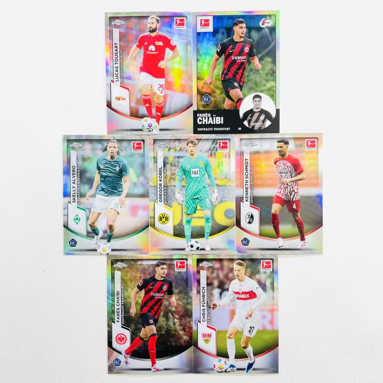 M 2023-24 Topps Bundesliga Chrome Gregor Kobel 格雷戈科贝尔 卢卡斯图萨尔 法雷斯查比 斯凯利阿尔韦罗 肯内斯施米特 法里斯沙伊比 TC 德甲 LOT 不保卡品 Yve#
