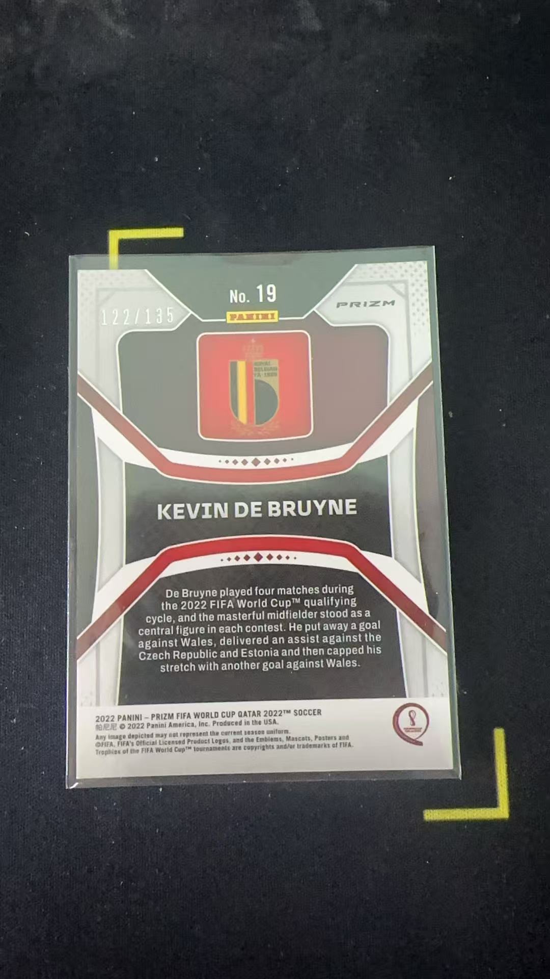 2022 Panini Prizm FIFA World Cup QatarTM Kevin De Bruyne 帕尼尼 世界杯pz 比利时 德布劳内 蓝折 122/135编