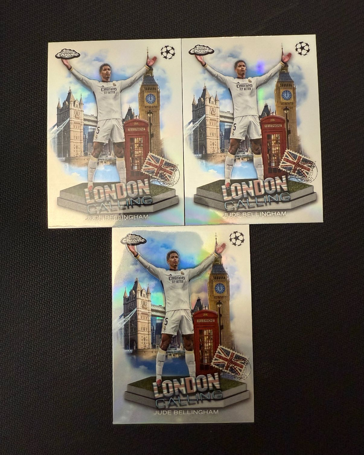 2023-24 Topps Chrome Jude Bellingham 【小贝代拍】欧战 TC 皇马 贝林厄姆 伦敦召唤特卡 3张 不保卡品 拍前看描述 H JH