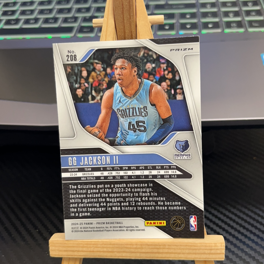 2024-25 Panini Prizm G.G. Jackson GG 杰克逊 灰熊 银碎冰 银折 折射 prizm系列 pz 卡品如图 凑图必备 值得收藏! 免费代卖!