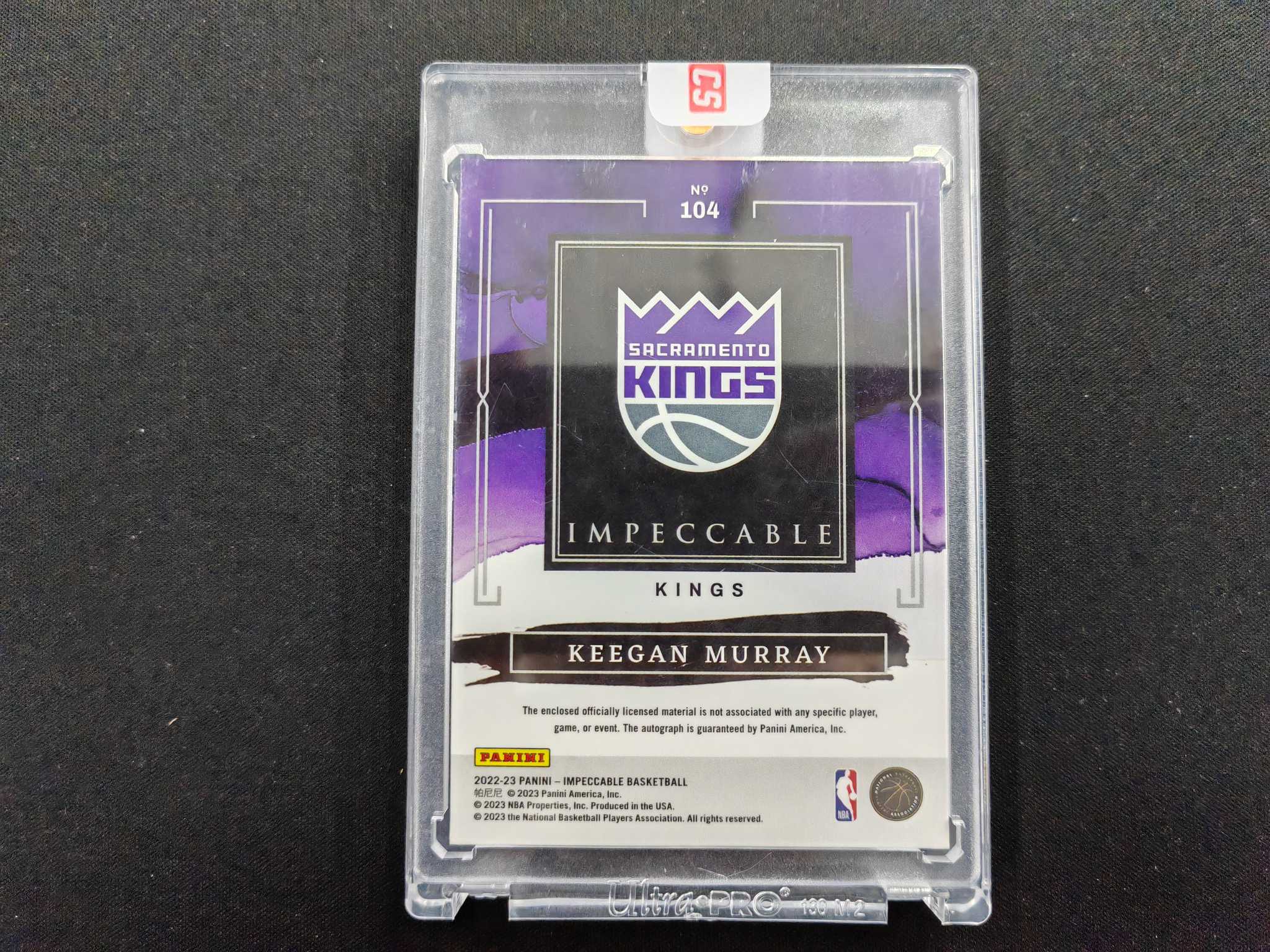 Panini Impeccable Keegan Murray Rc Sc Rpa