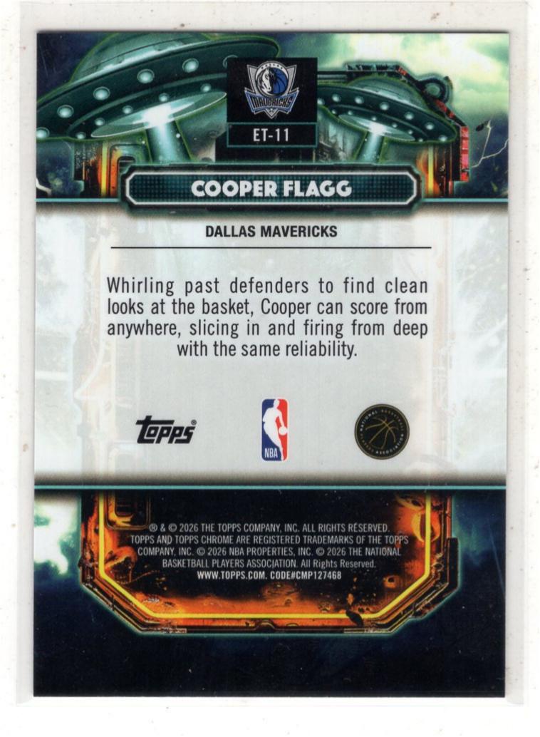 2025-26 Topps Cosmic Chrome Cooper Flagg 【来拆波卡】独行侠 库珀 弗拉格 宇宙 新秀 特卡 base jjdk