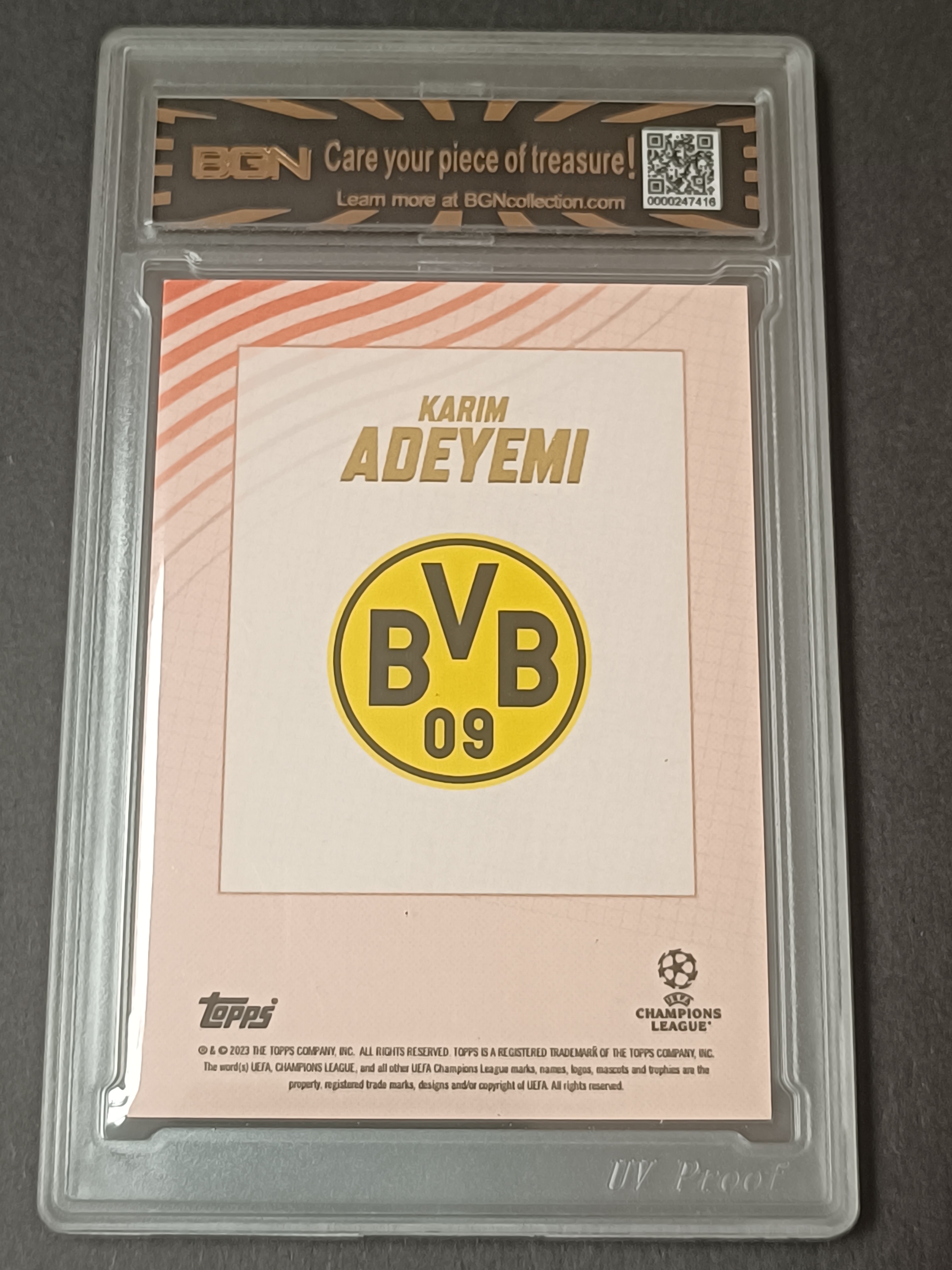 2022-23 Topps GOLD Karim Adeyemi 欧冠 白金盒 萨尔茨堡红牛 阿德耶米 多特蒙德 完美签字 2/5编 超低编 橙折 bgn鉴真 收藏必备