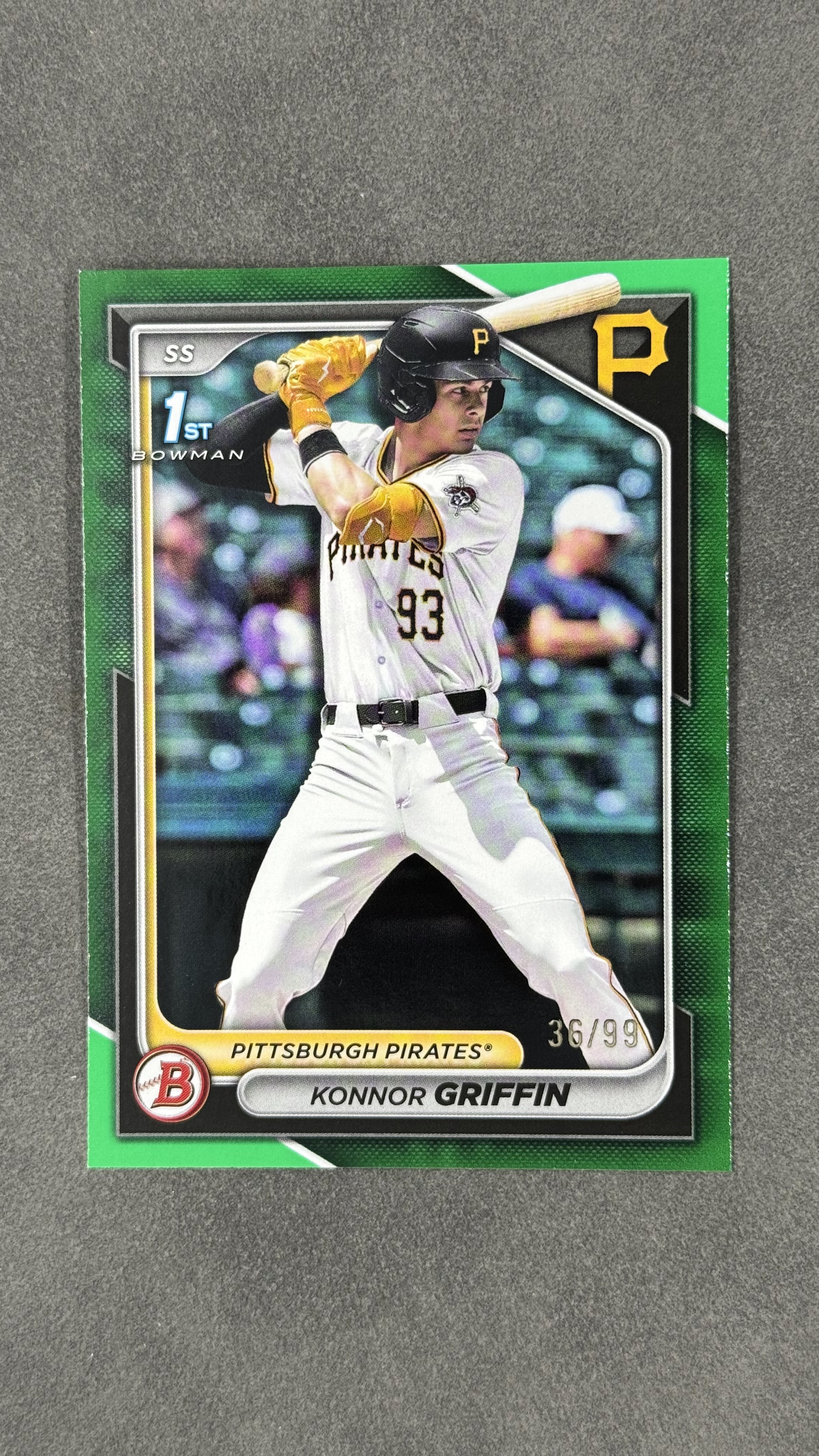 2024 Topps Bowman Konnor Griffin 1st 匹茨堡海盗队 康纳 格里芬 百大新秀 MLB Pipeline No.1 绿折 限量/99编 未来已起飞 值得投资收藏