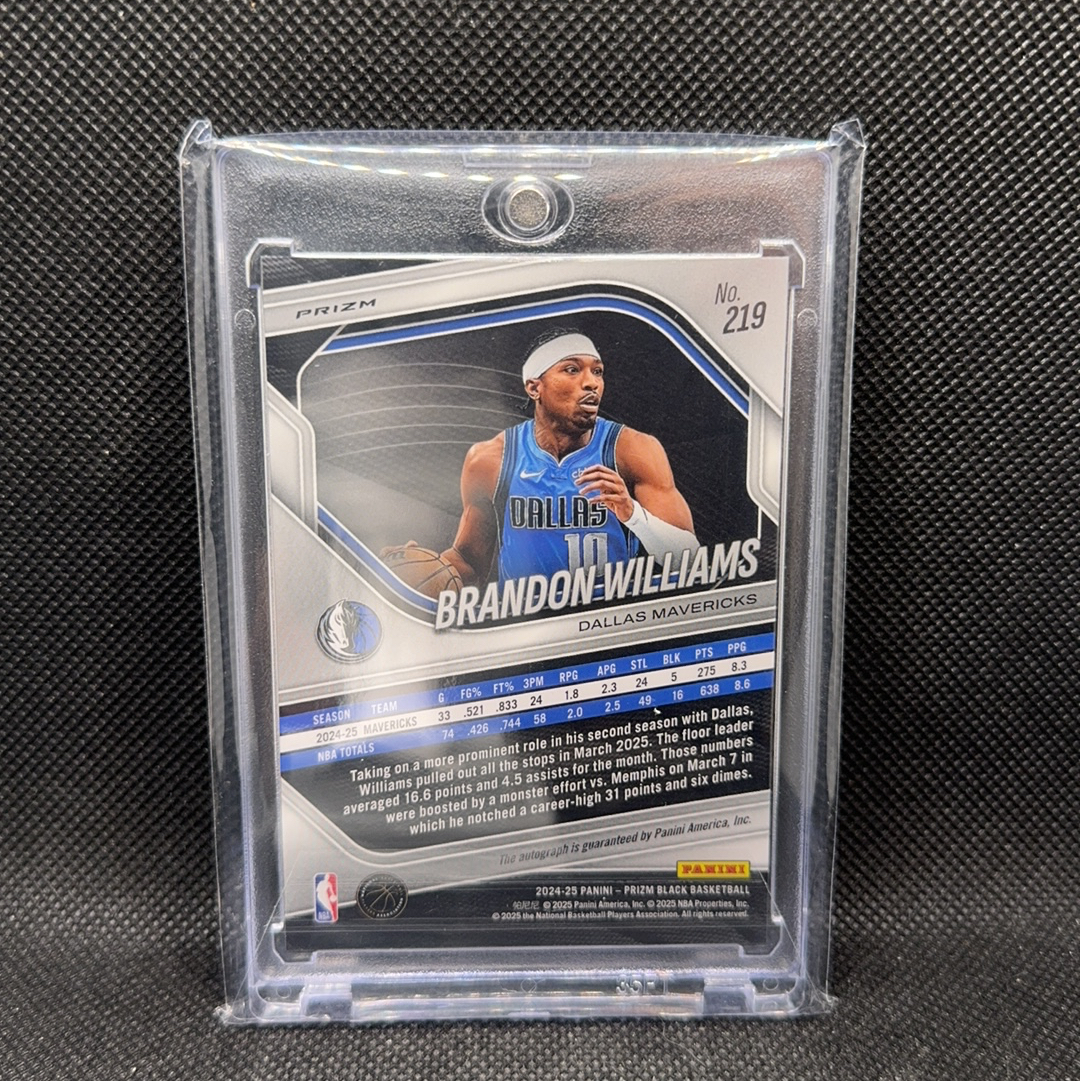 【Roseee代卖】2024-25 Panini Prizm Brandon Williams 布兰登威廉姆斯 独行侠 PZ black 银折签 签字 jeff