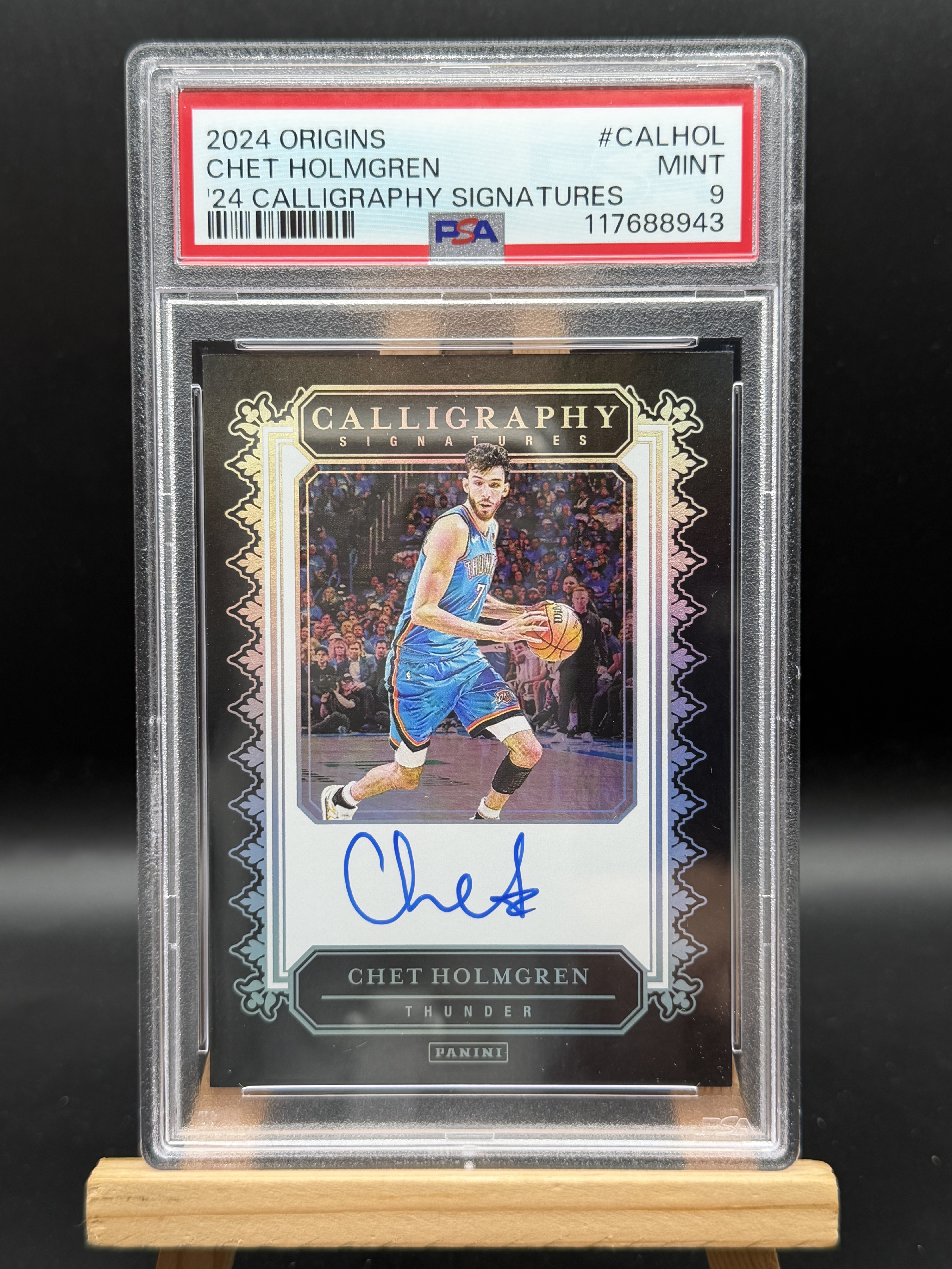 2024 Panini Origins Chet Holmgren 切特 霍姆格伦 雷霆 插入签 calligraphy 银闪折 卡签 签字 PSA9分