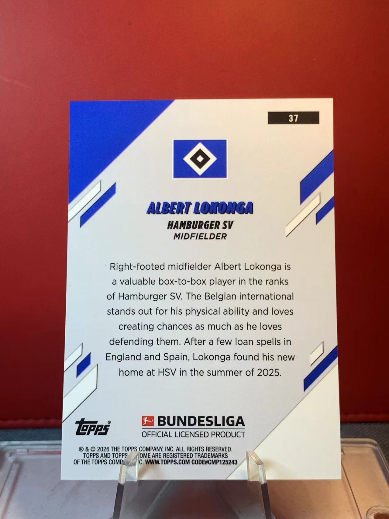(詹叔代拍)2026 Topps Chrome ALBERT LOKONGA 阿尔伯特 洛孔加 德甲 29/75编 紫熔岩折 折射 新秀rc 卡品如图 顺丰寄付 泰山