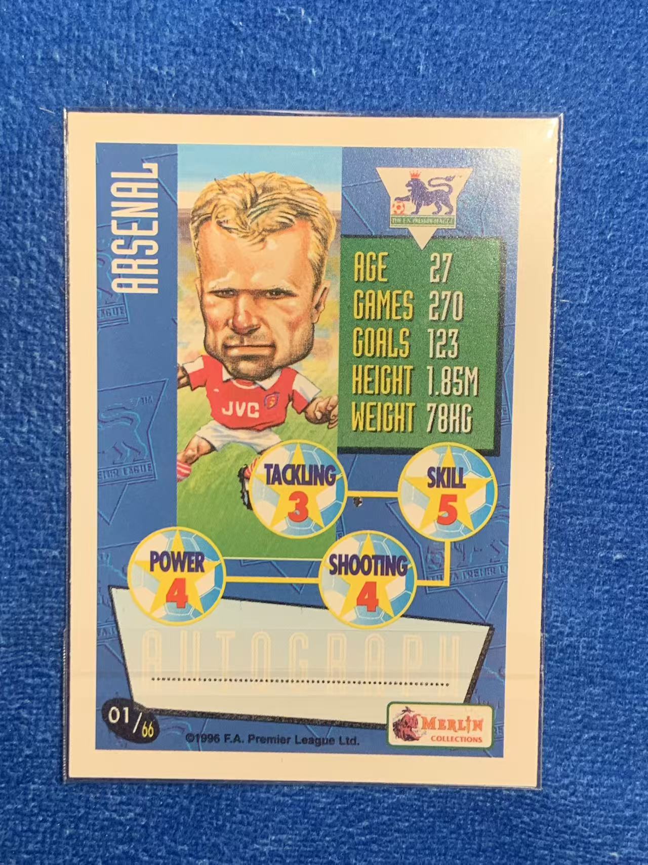 1996 Merlin Premier Dennis Bergkamp 梅林英超 阿森纳Arsenal 博格坎普 英超冠军 艺术大师 不败赛季 荷兰Holland 阿贾克斯Ajax 国际米兰Inter