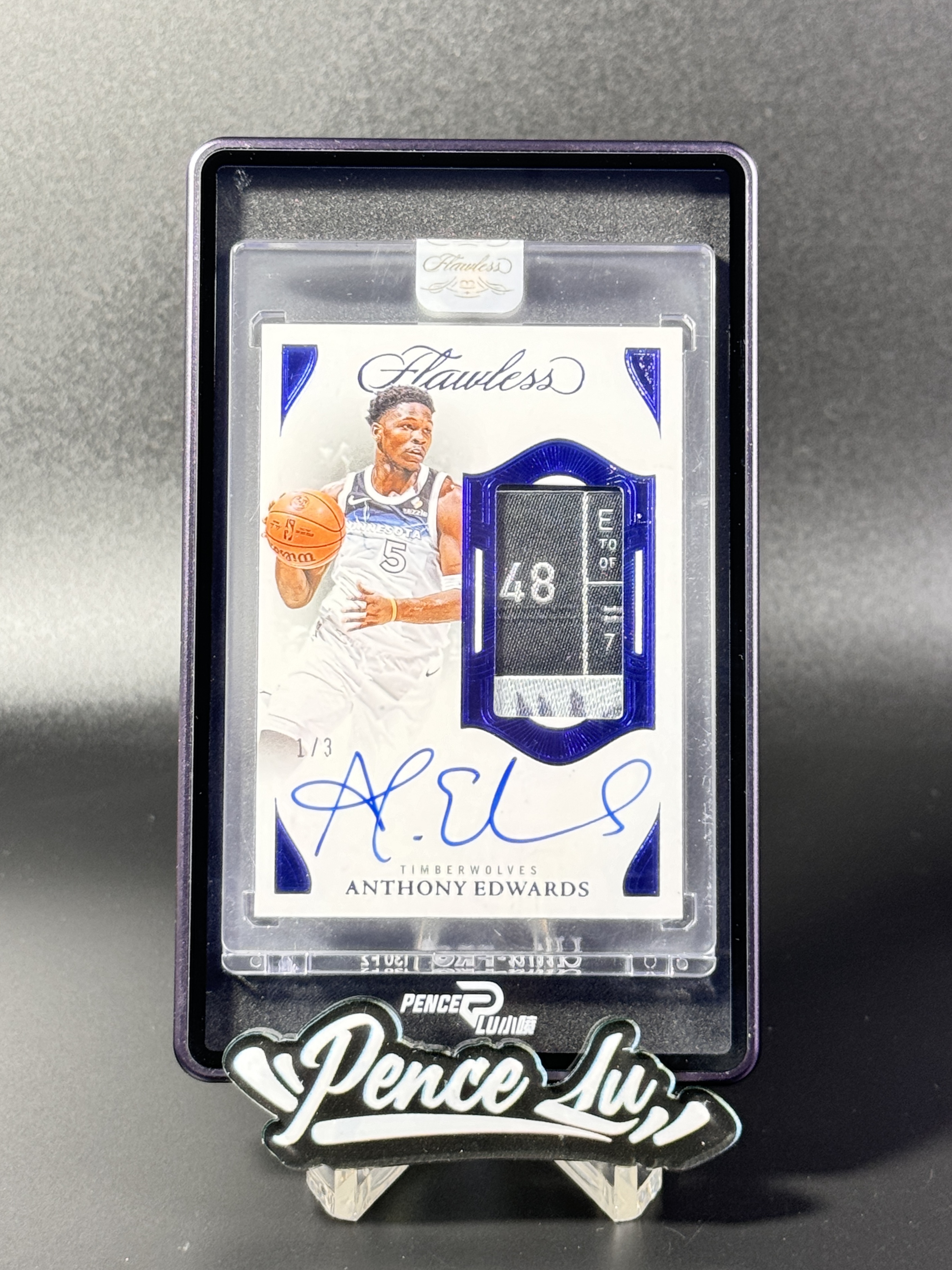 【喷子拍卖】2024-25 Panini Flawless Anthony Edwards 手提 森林狼 华子 爱德华兹 大热VPA tag 签字 3编 首编 老同背 蓝版 卡签 PA GU 大hit卡 原封砖 送订制壳 BMC