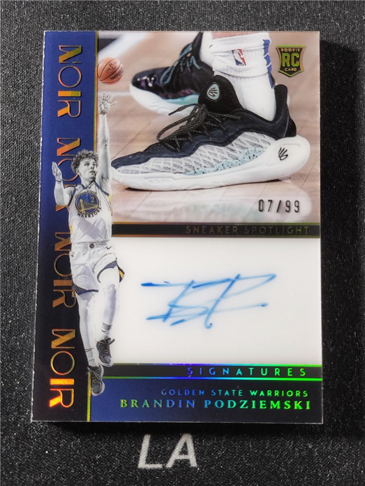【LA拍卖精品】2023-24 Panini Noir Brandin Podziemski 诺尔 新秀RC 勇士 布兰丁 波杰姆斯基 限量99编 镜面 Sneaker Spotlight 鞋灯 球鞋聚光灯 卡签签字 瑕疵如图 S15B