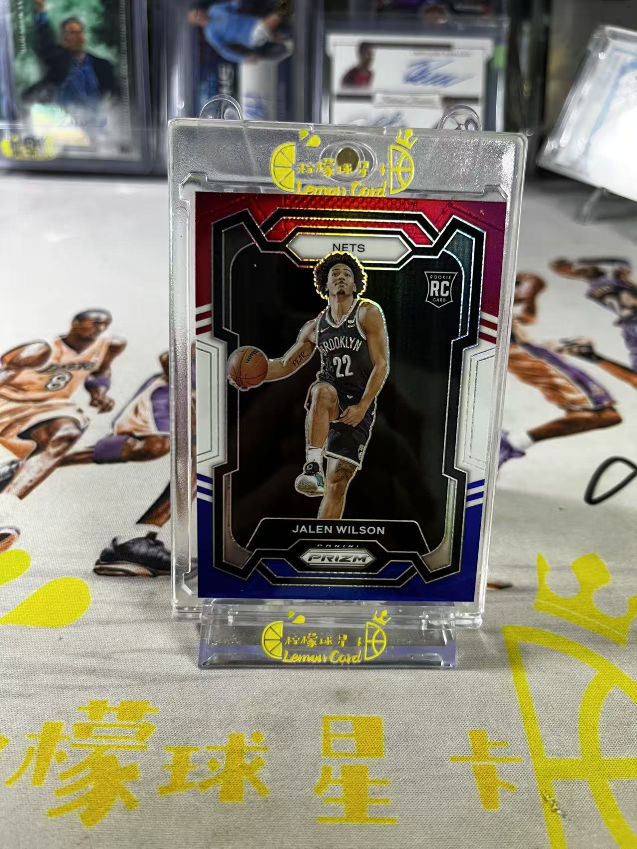 2023-24 Panini Prizm Jalen Wilson 【柠檬球星卡拍卖】篮网 杰伦 威尔逊 新秀 RC 三色折 折射 pz 2 微瑕如图 #不语
