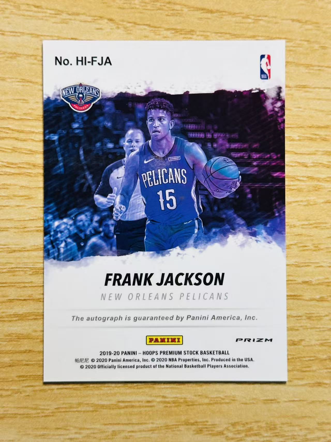 2019-20 Panini NBA Hoops Frank Jackson 嘿嘿代卖 弗兰克 杰克逊 新秀 RC 签字 鹈鹕 收藏必备