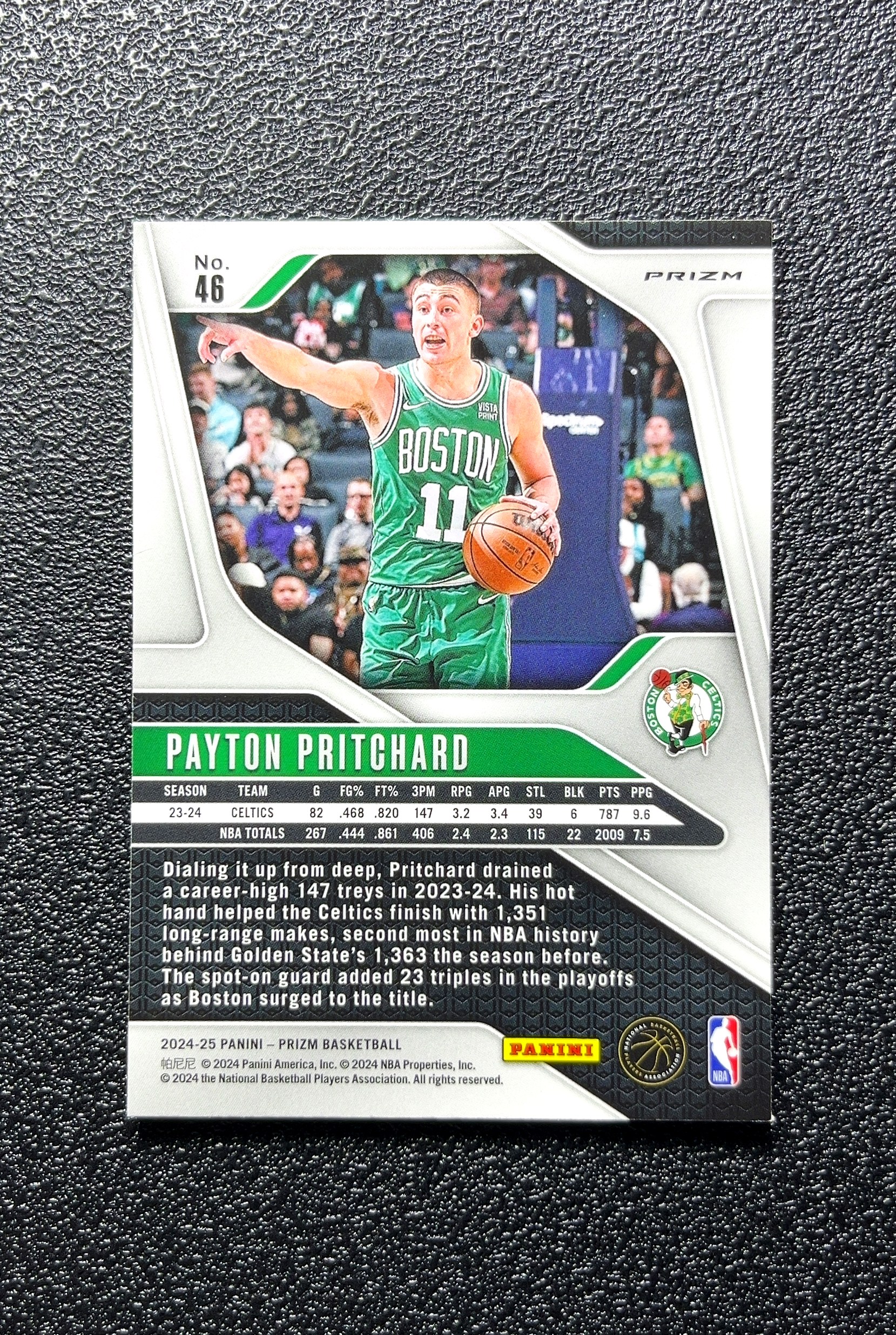 【小白1%代卖】2024-25 Panini Prizm Payton Pritchard 佩顿·普里查德 银折 折射 卡品如图 高价值 #46 Boston Celtics 0712