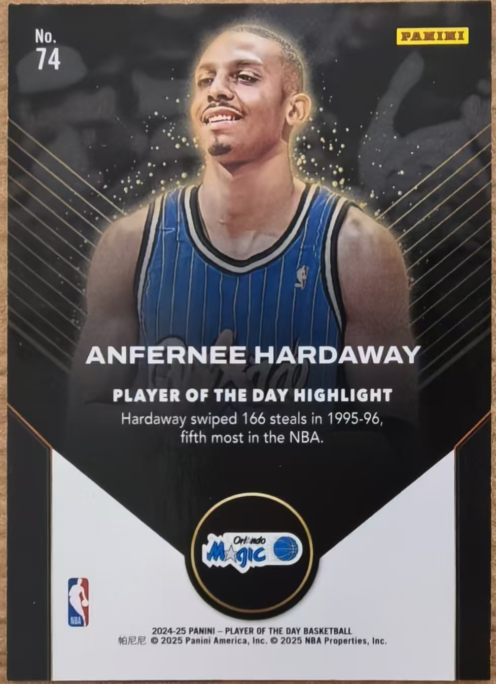 2024-25 Panini Player of the Day Anfernee Hardaway 安芬尼 哈达威 便士 魔术 base