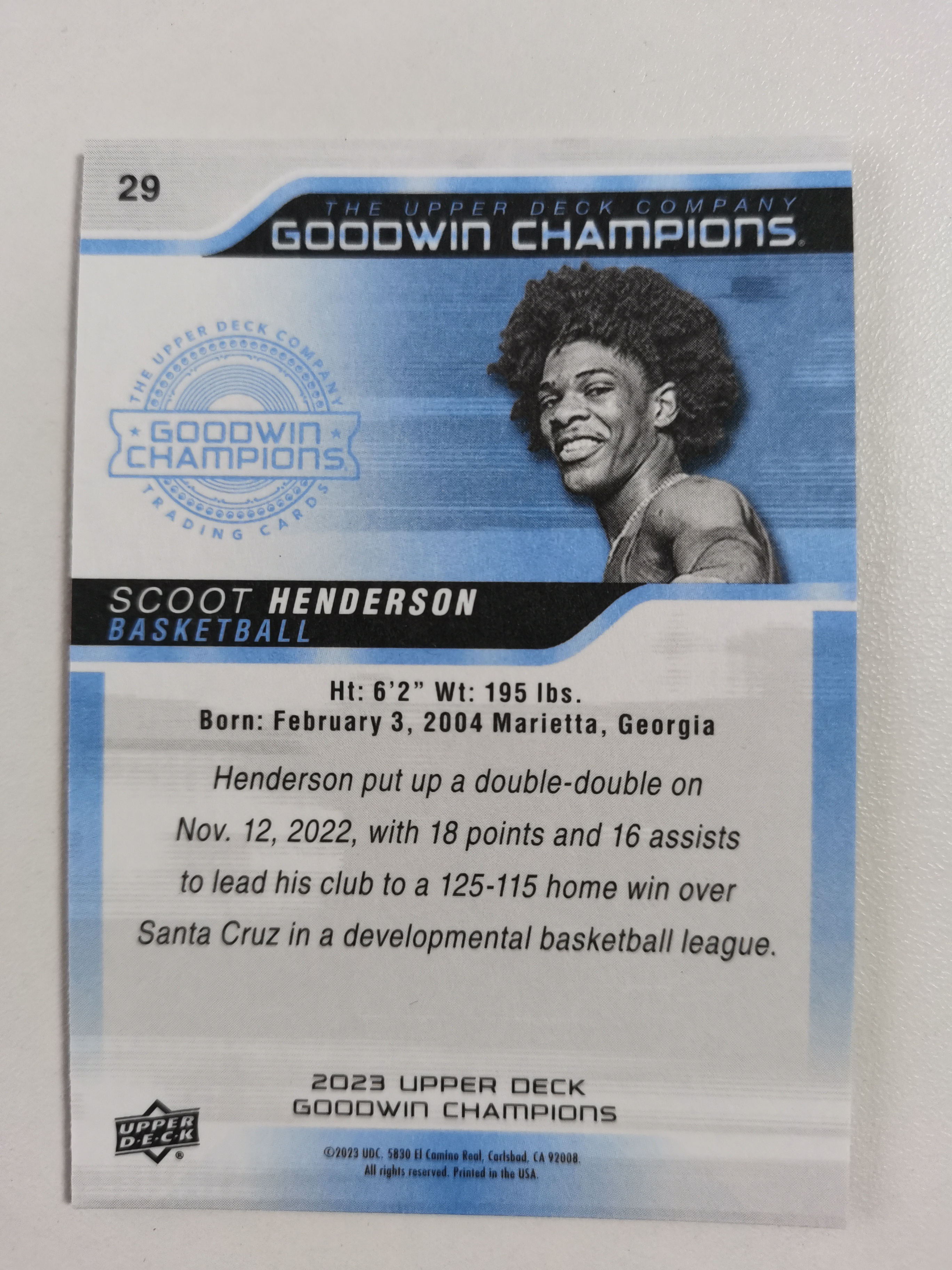 2023 Upper Deck Goodwin Champions Scoot Henderson RC 斯科特亨德森 篮球 古德温冠军 收藏凑套 卡品如图 免费代拍(CLB003)