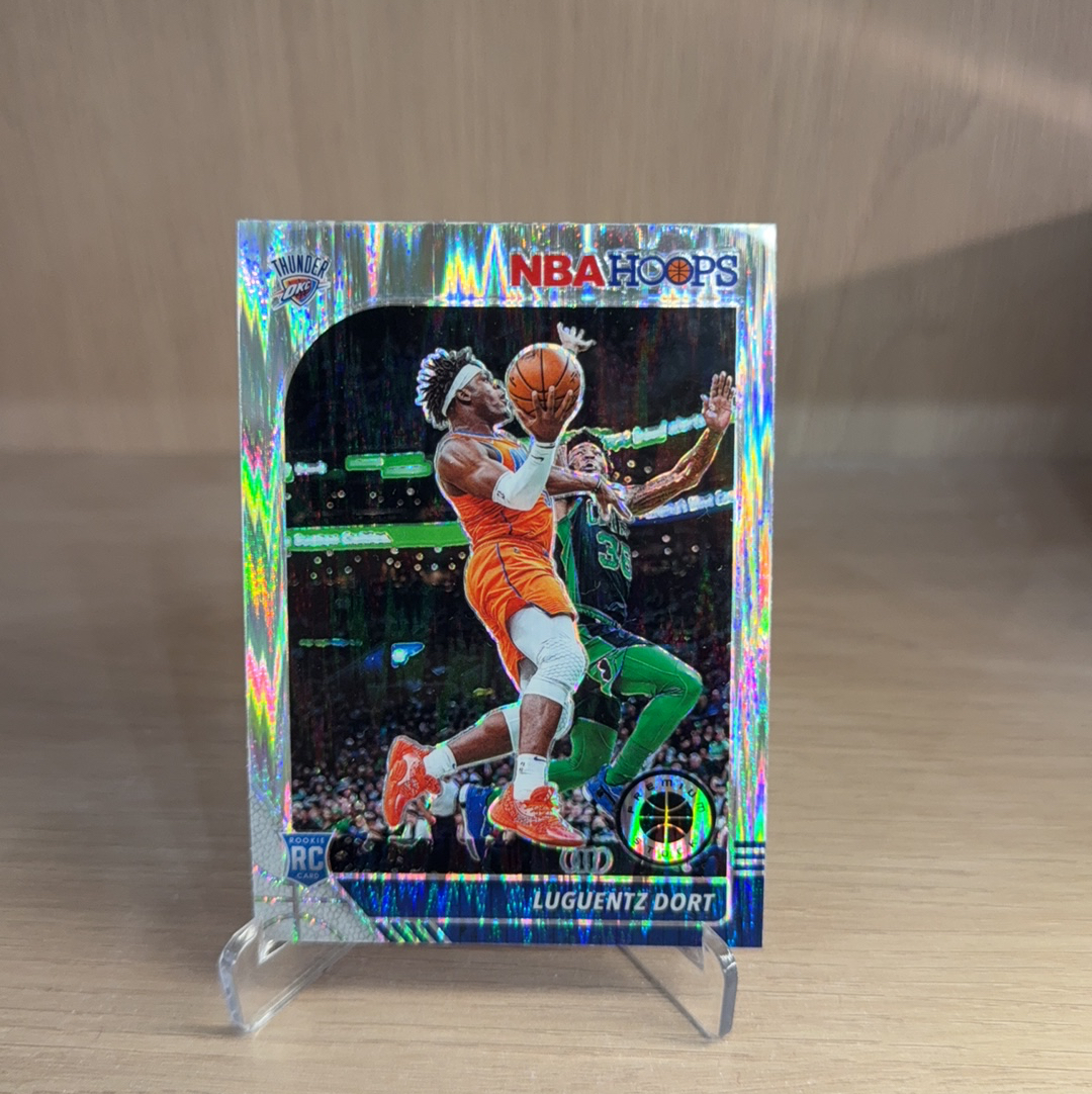 2019-20 Panini NBA Hoops Luguentz Dort RC 【免费代卖】雷霆 新秀 RC 多尔特 银折 瀑布折 折射 专收必备 值得收藏!!