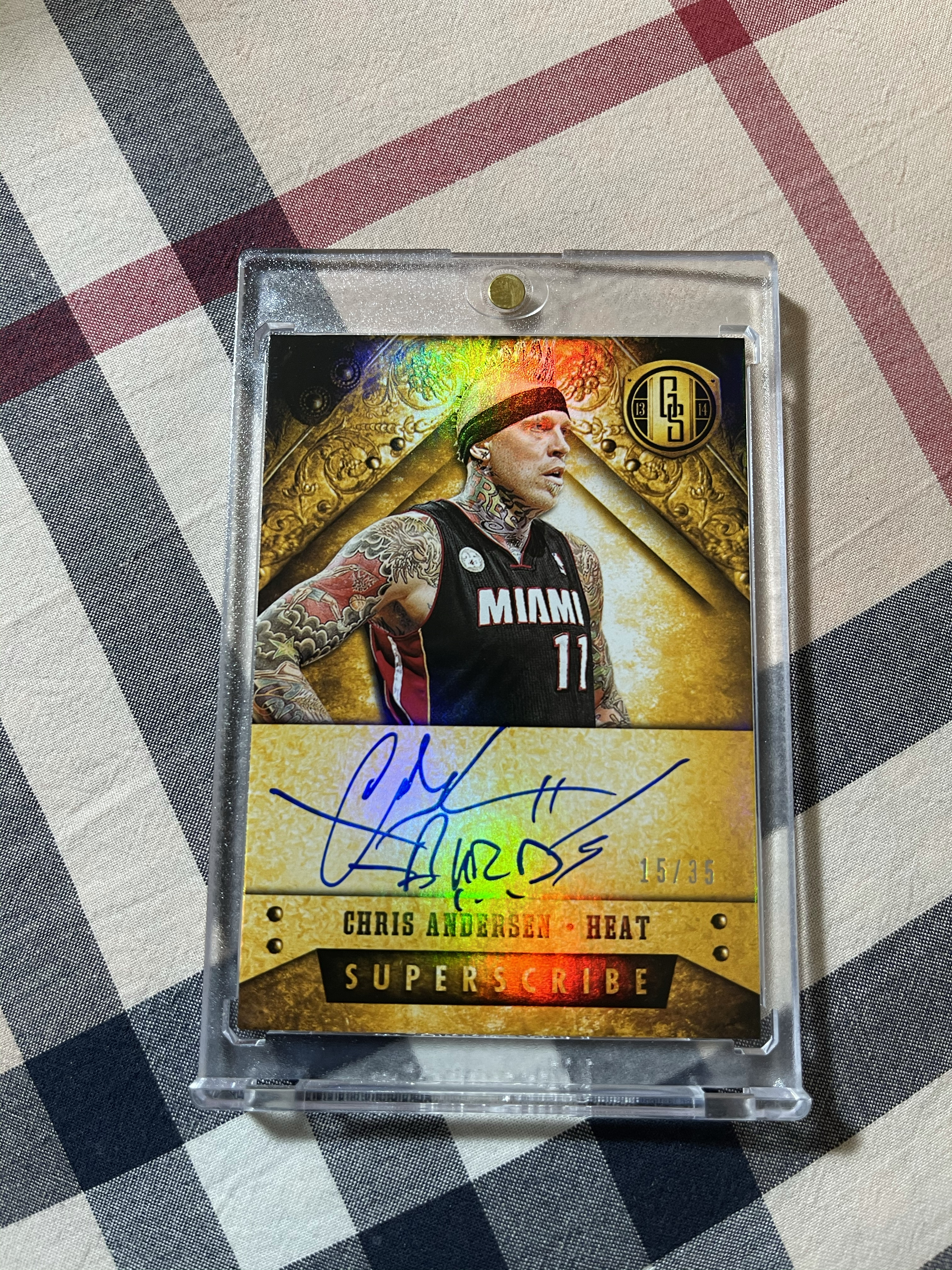 2013-14 金砖 gold standard 热火 chris andersen 鸟人 克里斯 安德森 35编 签字 卡签 铭文 绰号 无平行 实卡绝美 詹姆斯韦德队友 卡品如图【cherry】