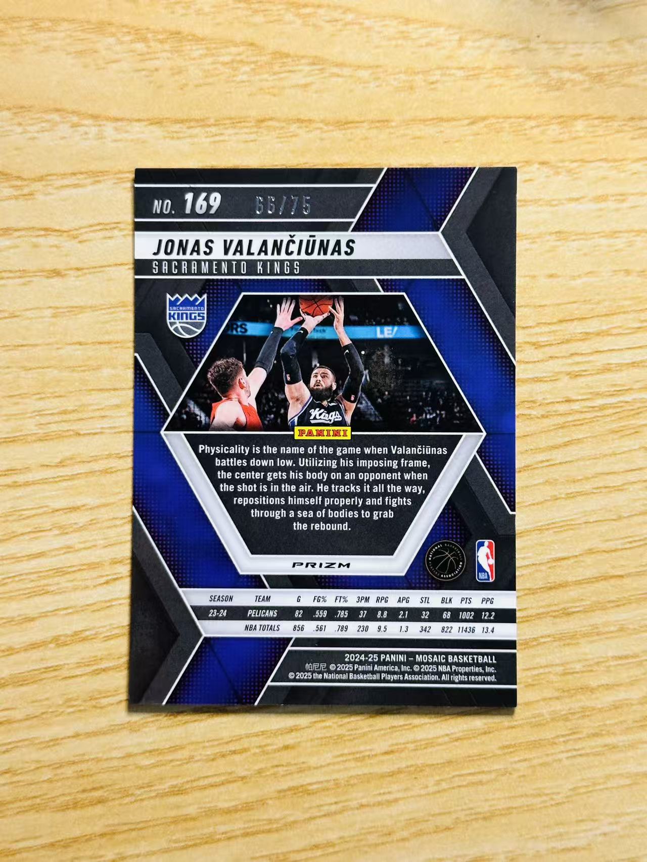 2024-25 Panini Mosaic Jonas Valanciunas 嘿嘿代卖 马赛克 约纳斯 瓦兰丘纳斯 铜折 75编 国王 收藏必备