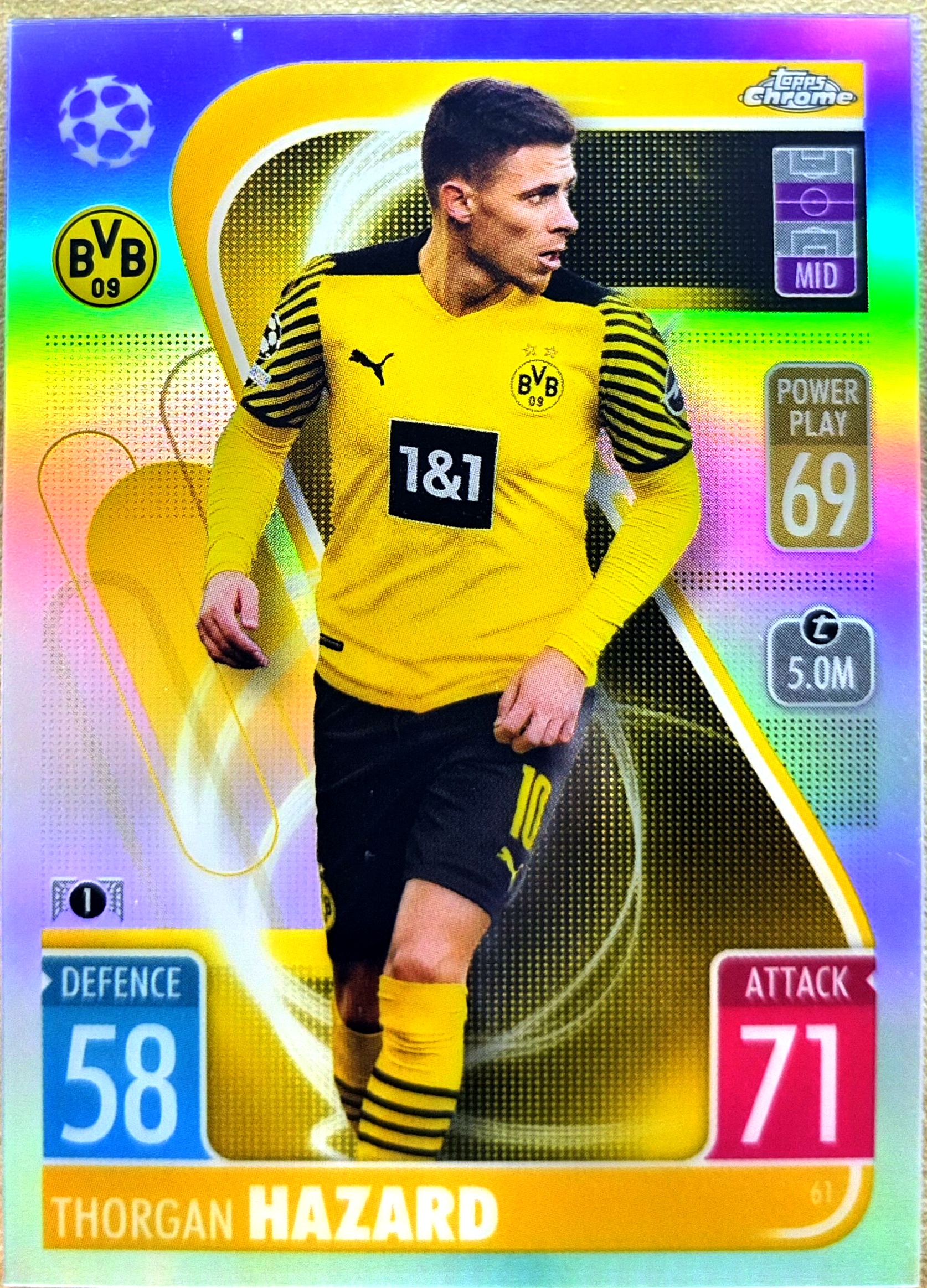 2023 Topps Chrome Thorgan Hazard 欧冠 阿扎尔 多特蒙德 卡品如图