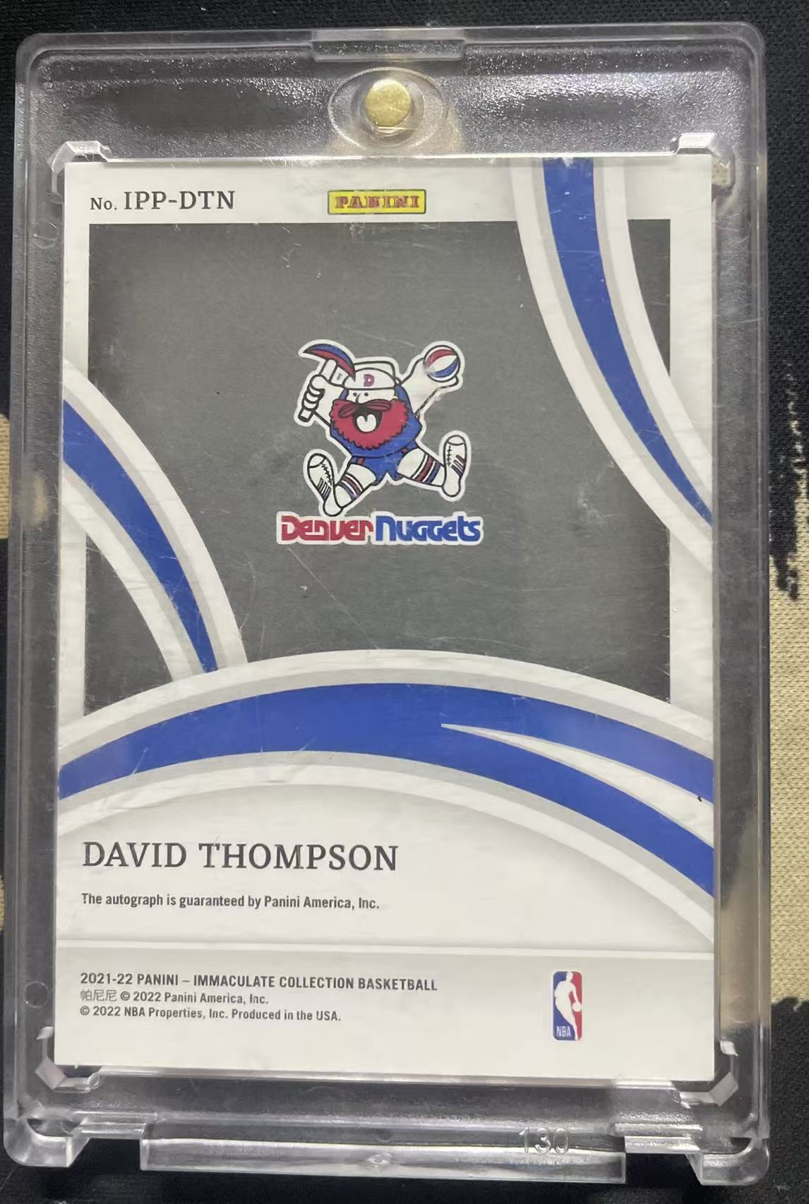 2021-22 Panini Immaculate David Thompson 大卫·汤普森 掘金 imm past present签 99编 签字 贴签 名宿 值得收藏(猴子卡社)