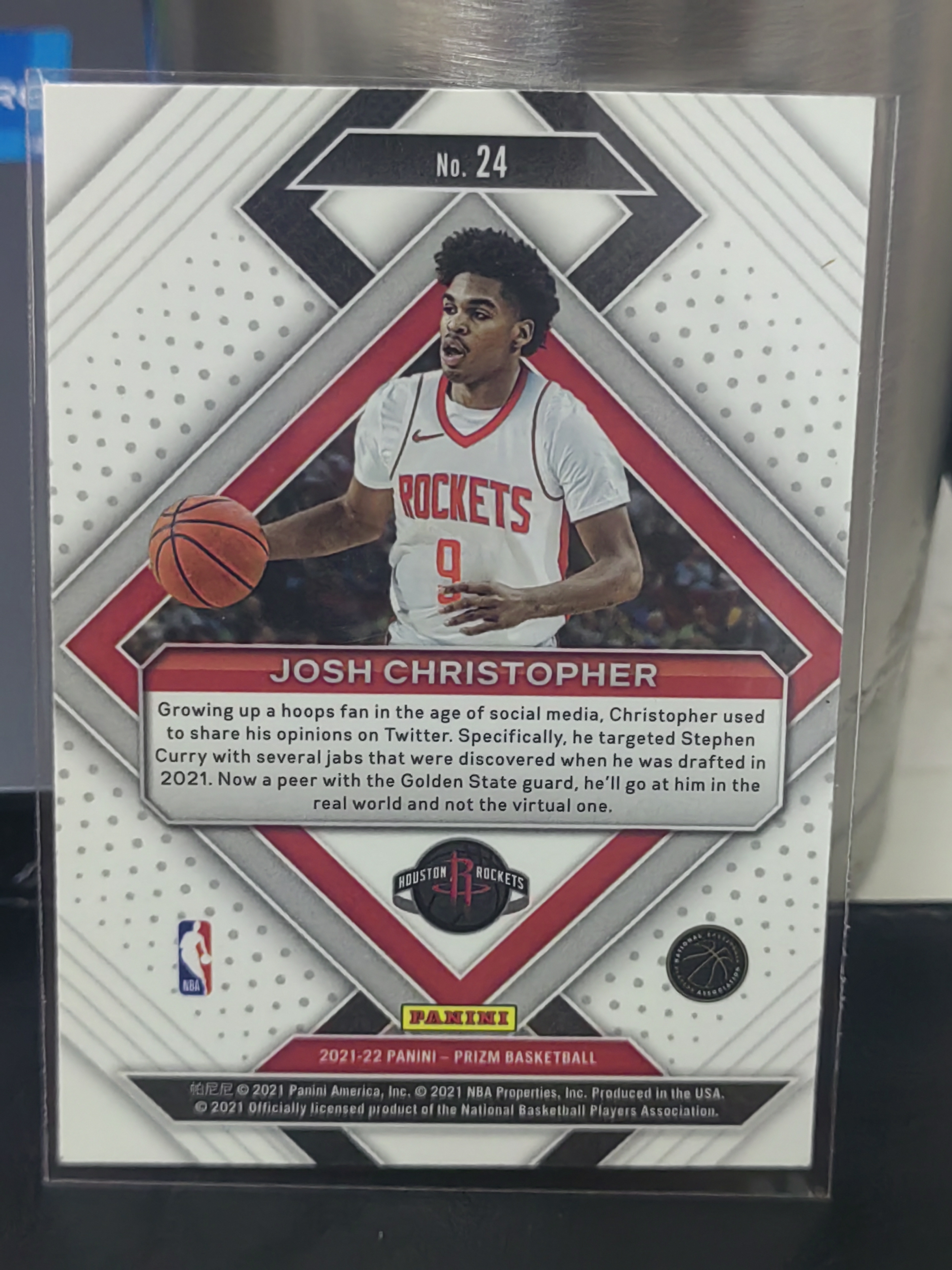 2021-22 Panini Prizm Josh Christopher RC PZ 新秀 约什 克里斯托弗 火箭 特卡 EMERGENT 新兴之星 篮 白边白角 不保卡品 卡品如图