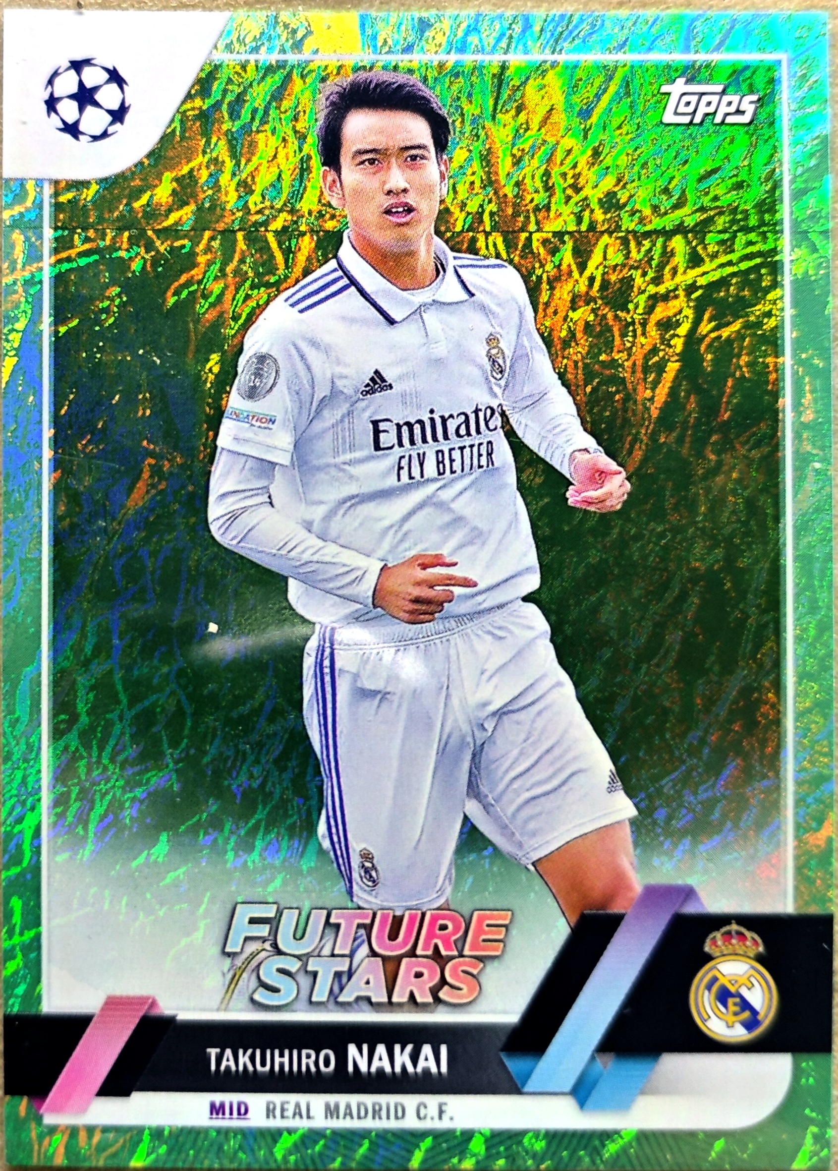 2023-24 Topps Topps Takuhiro Nakai  中井卓大 皇家马德里 日本 碧玉 有印刷线