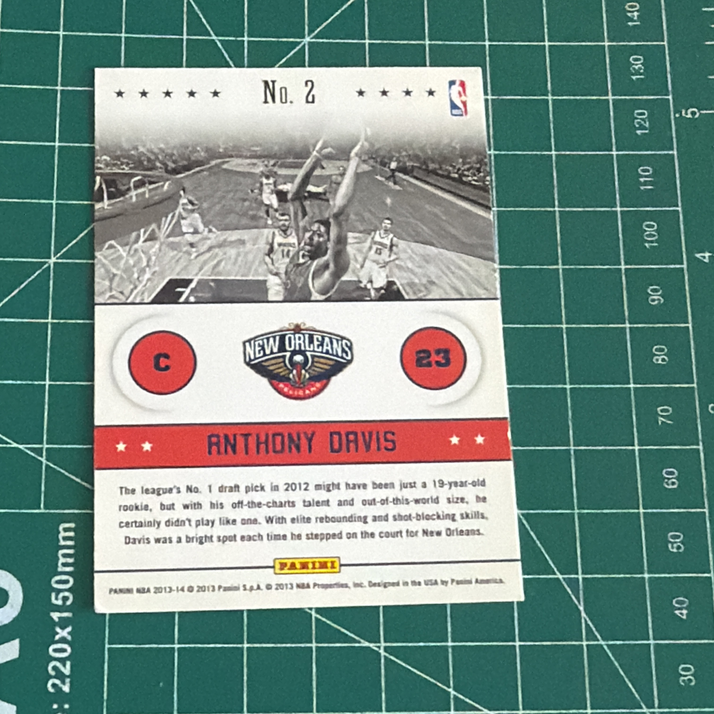 2013-14 Panini S.p.A Anthony Davis 中雅图/中亚图 安东尼戴维斯 浓眉 横版特卡 篮圈特卡 老卡 绝版卡 稀有大比例