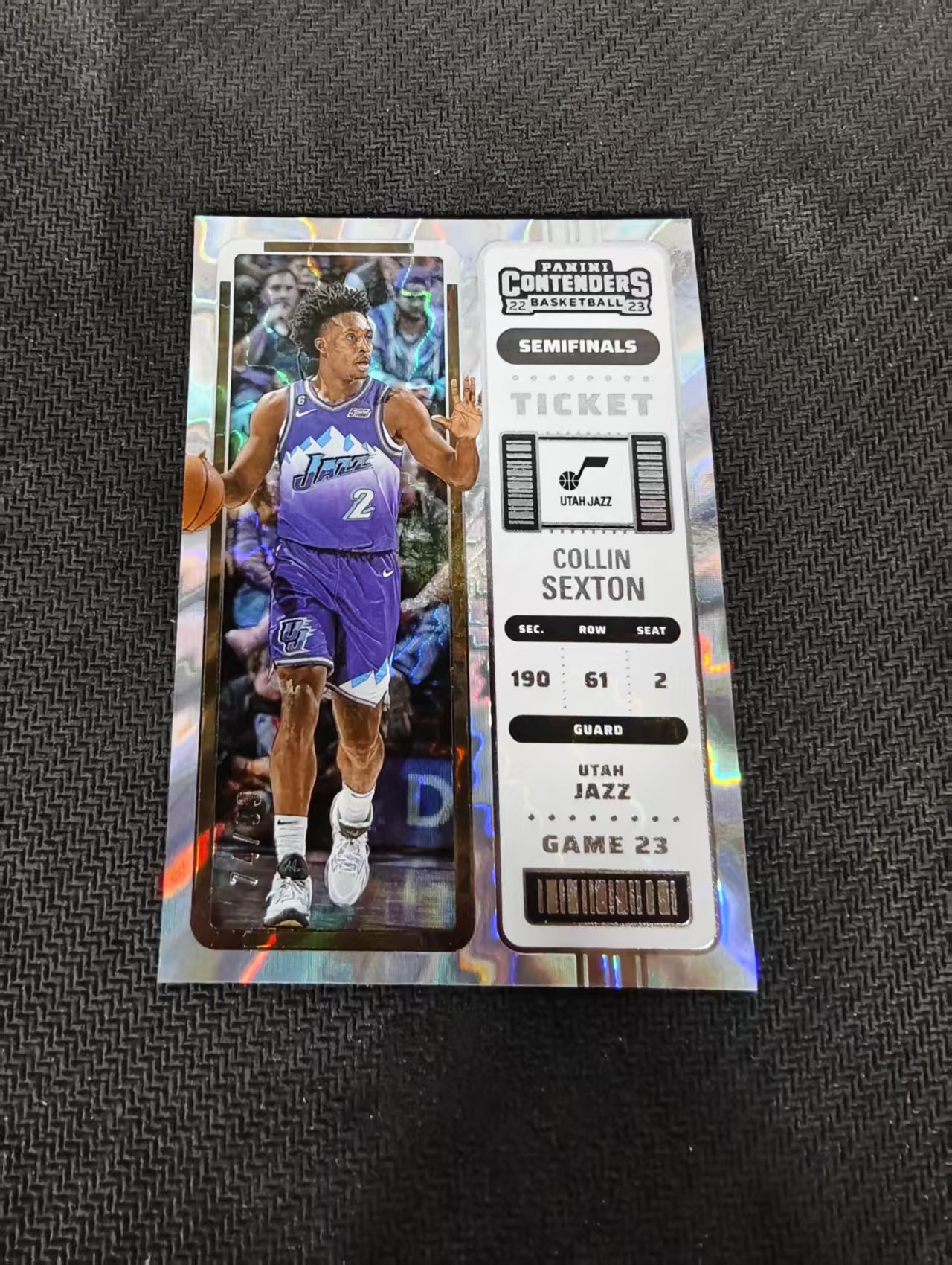 【汽水拍卖】2022-23 Panini Contenders Collin Sexton 爵士 科林 塞克斯顿 球票 镭射折 99编 微瑕如图