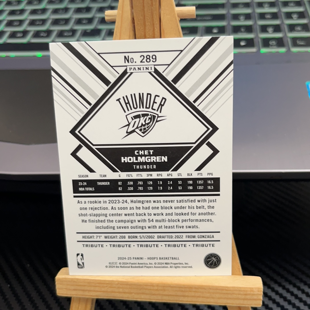 2024-25 Panini NBA Hoops Chet Holmgren 切特 霍姆格伦 雷霆 hoops系列 卡品如图 凑图必备 值得收藏!免费代卖!