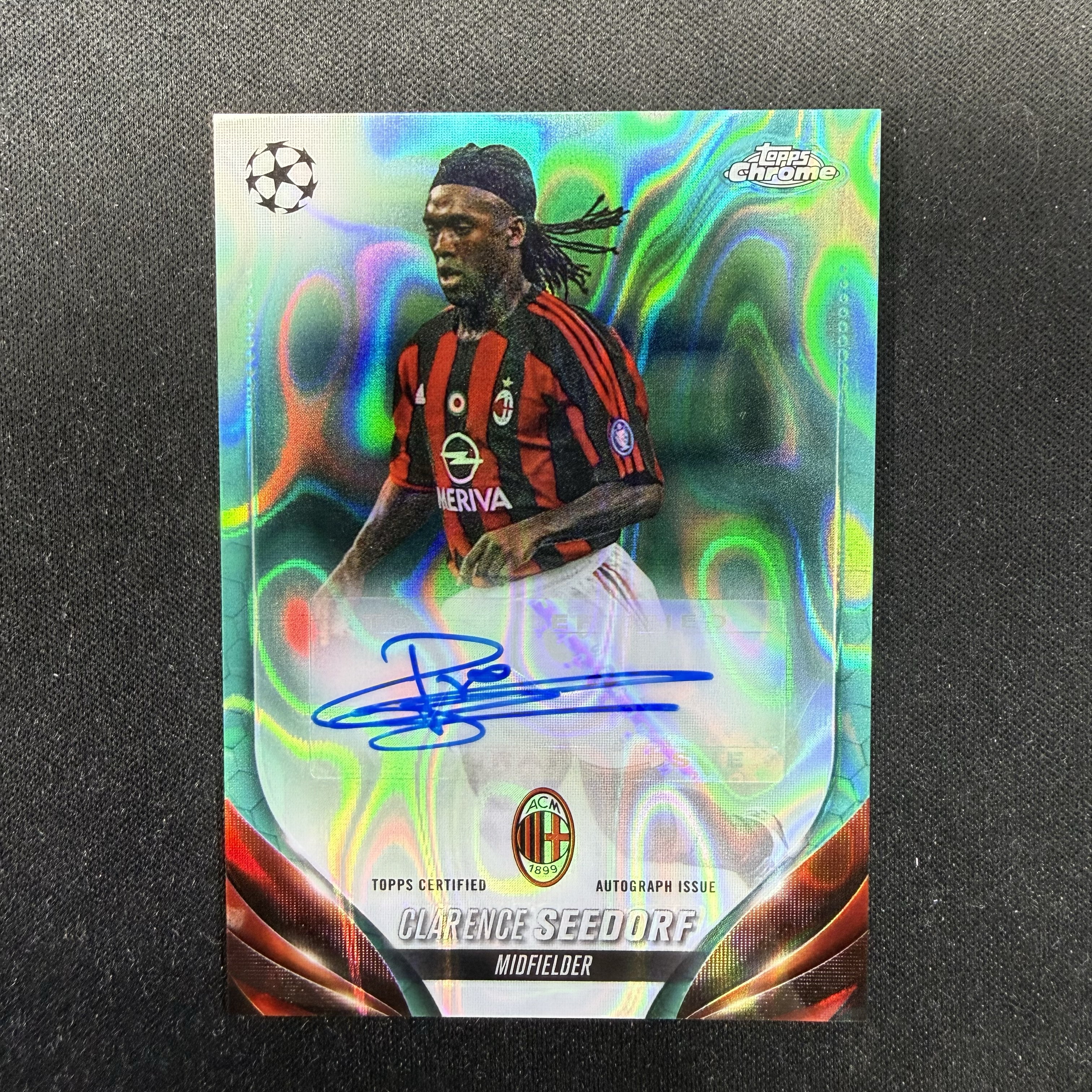 2023-24 Topps Chrome Clarence Seedorf 【SC拍卖】tc 西多夫 AC米兰 青熔岩 签字 瑕疵如图收藏必备(david徐)
