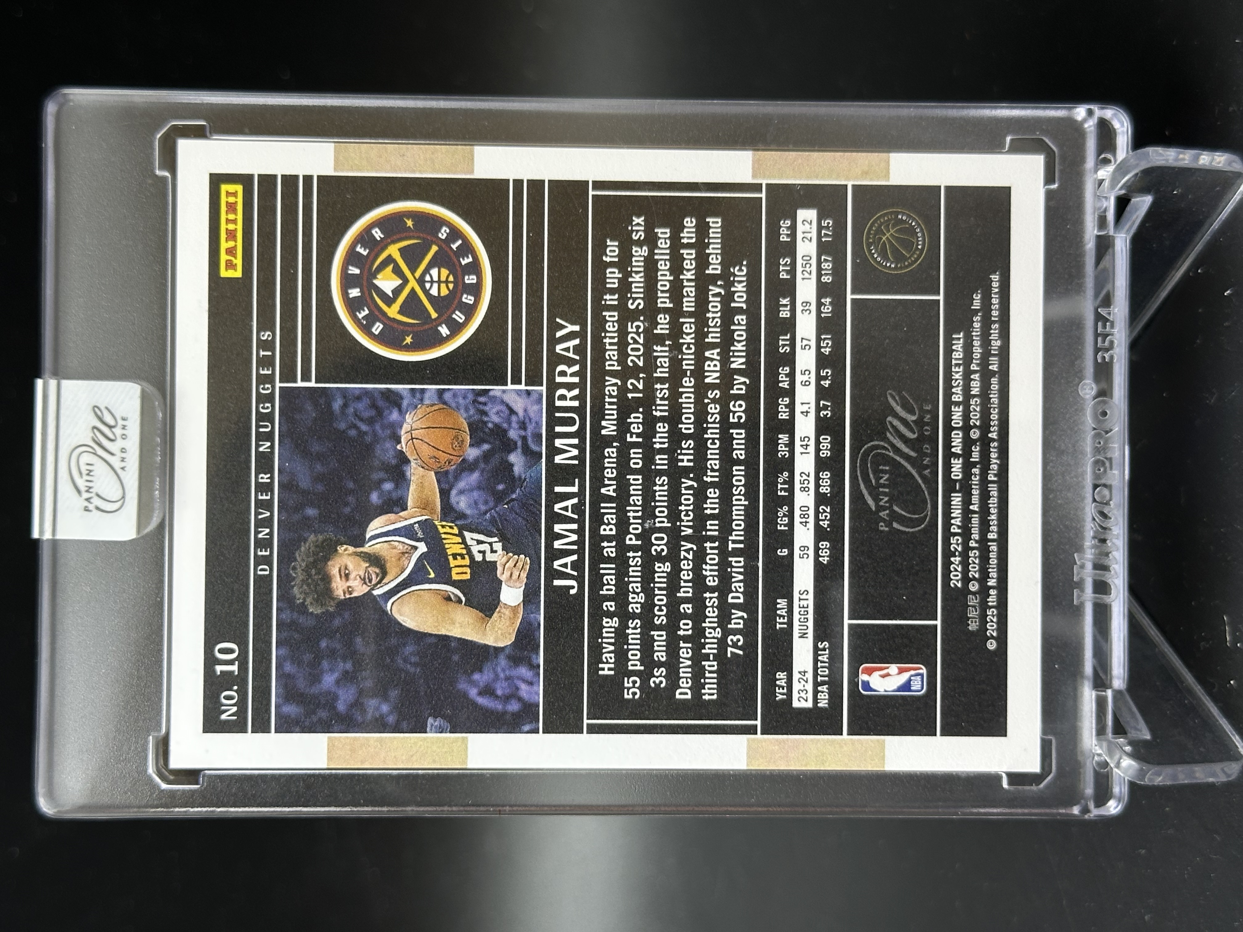 2024-25 Panini One and One Jamal Murray 【小黄拍卖】OAO 穆雷 掘金 base 68/75编 原封砖「汉堡王」