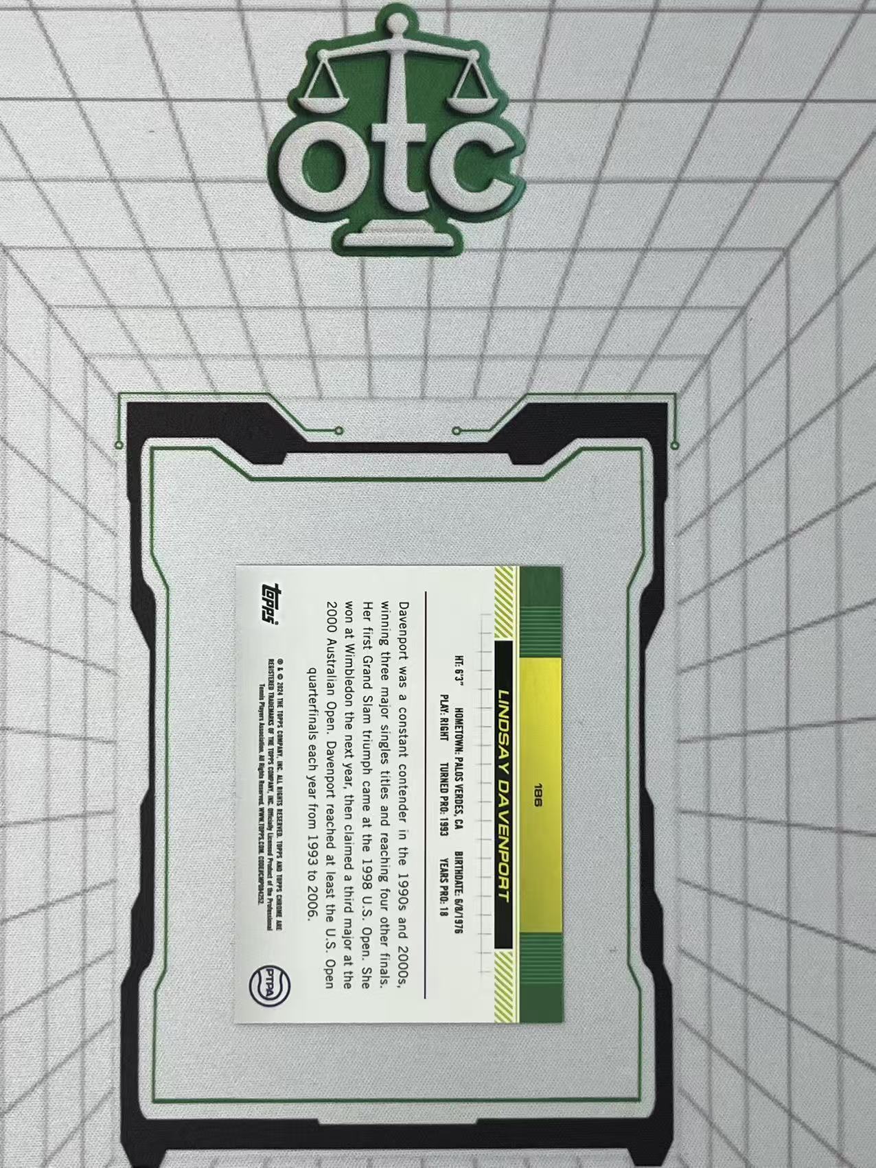 2024 Topps Chrome Lindsay Davenport 【盎司收藏】网球 林德茜 达文波特 99编 绿折 JJ27