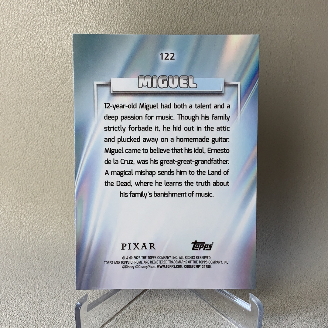 2026 Topps Disney Chrome Hobby 迪士尼 TC Pixar皮克斯 Miguel 米格尔 180/225编 黄绿光波折 RayWave折 品相如图 凑套必备 Yuc