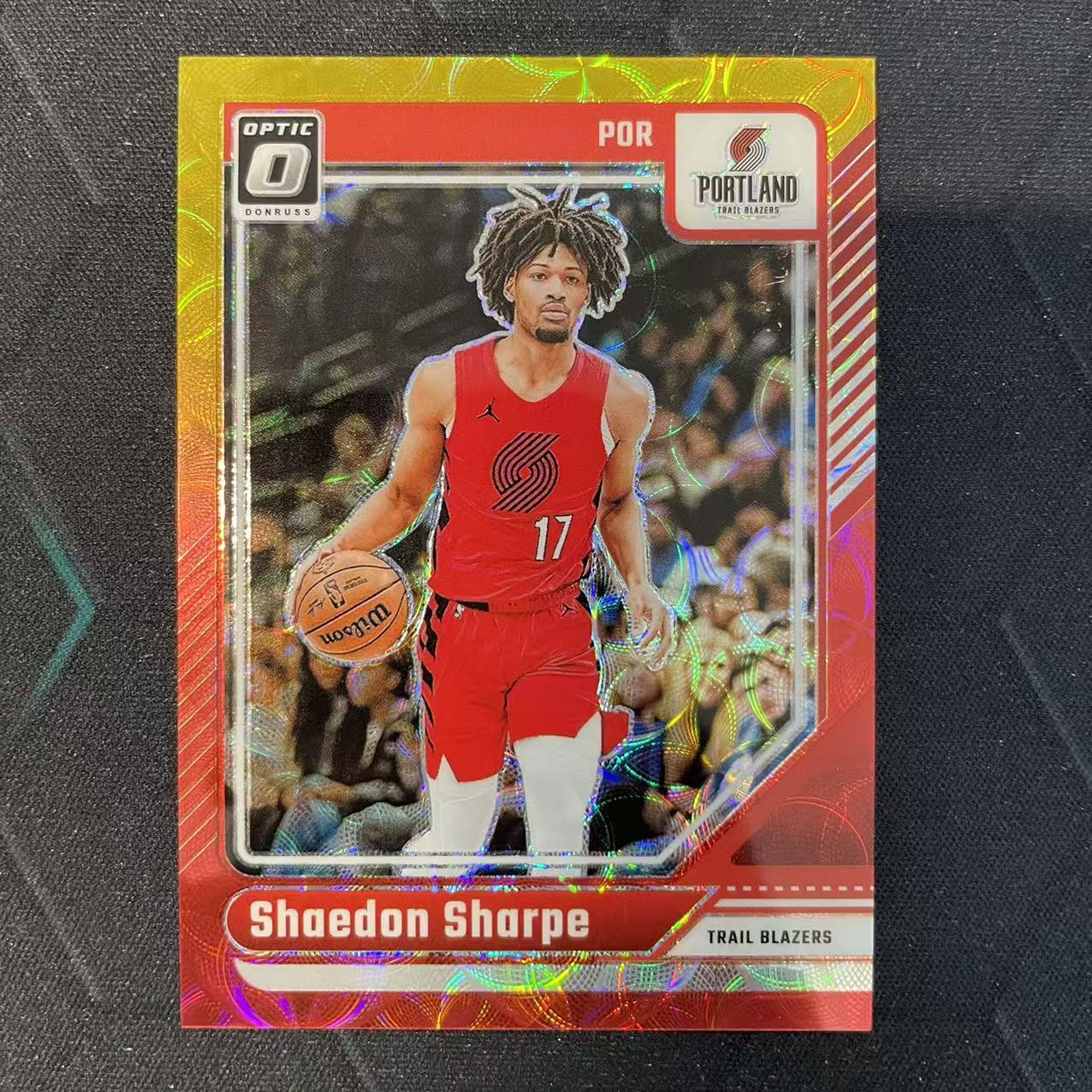 2024-25 Panini Donruss Shaedon Sharpe 【阿福代卖】谢登 夏普 开拓者 杜蕾斯op 红金圈圈折 99编 收藏必备(行行行A)