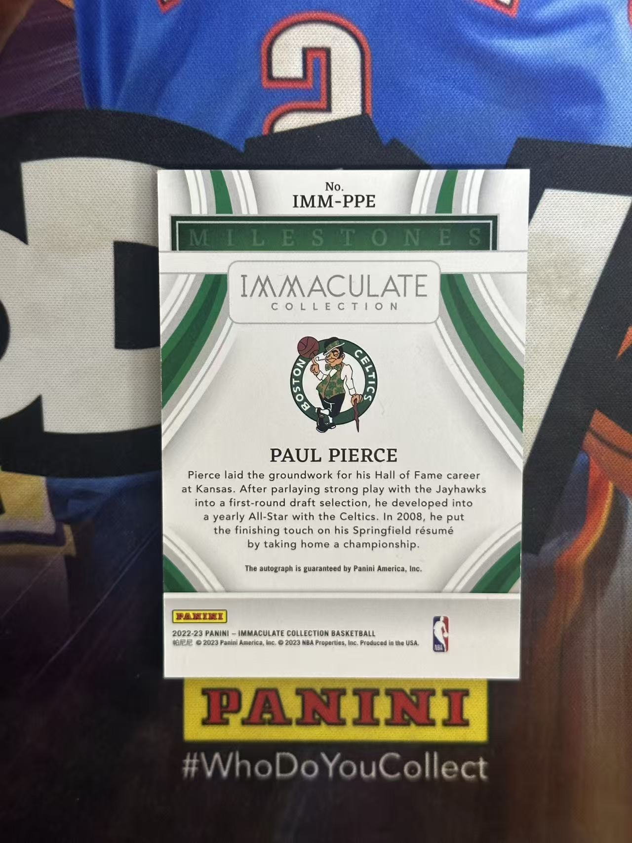 2022-23 Panini Immaculate Paul Pierce 【小猪包代卖】49编 皮尔斯 名人堂 里程碑 签字 卡签 镜面 金笔签 时刻