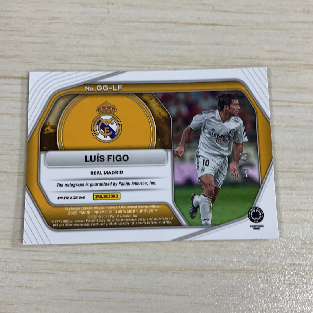 【小牛代拍】2025 Panini Prizm luis Figo 世俱杯PZ 皇家马德里 葡萄牙 路易斯 菲戈 签字 Global 全球签 特卡 银折 49/49编 尾编 墨迹如同 收藏必(一哥)