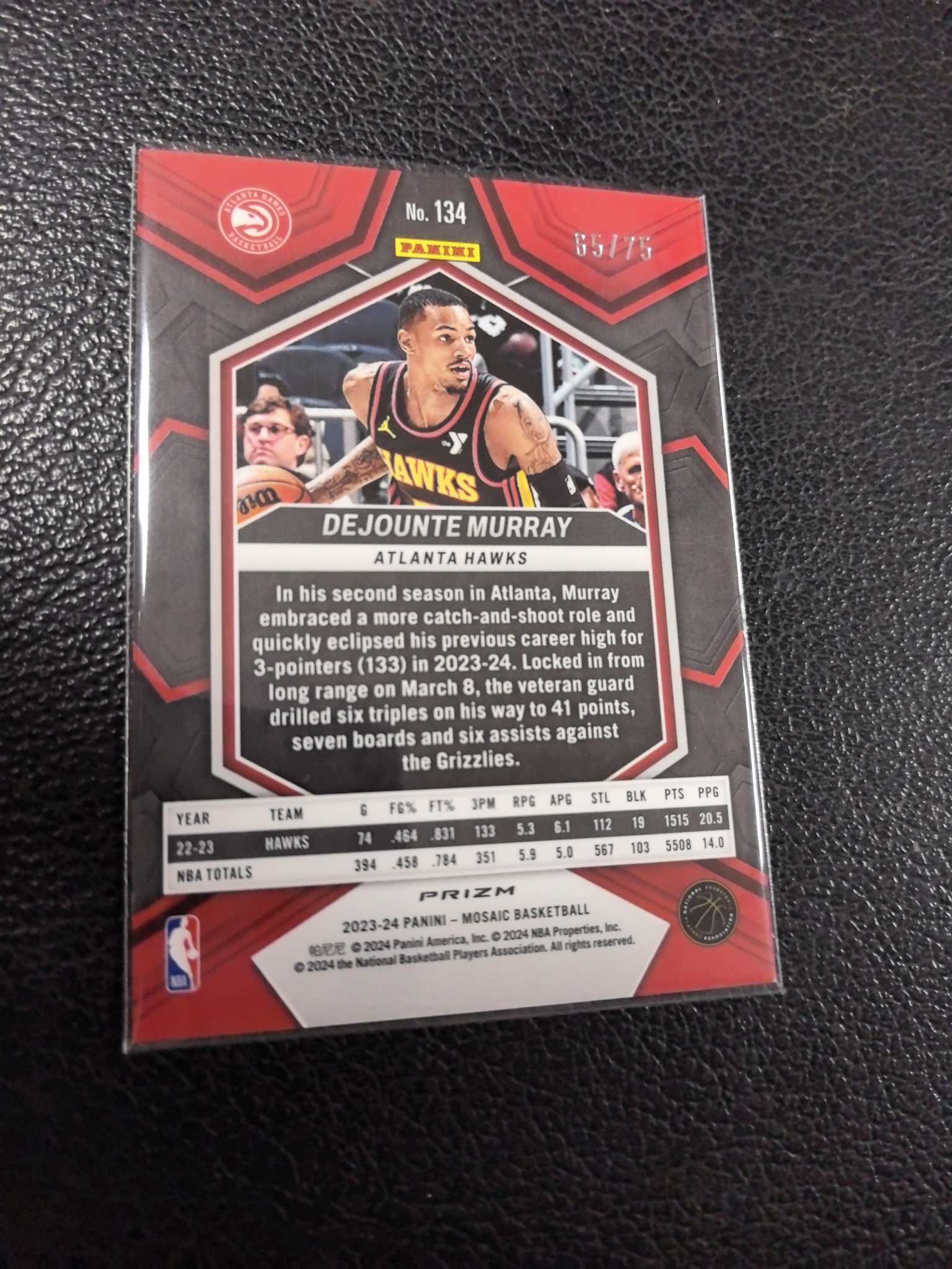 2023-24 德章泰 穆雷 75编 红圈圈 折射 马赛克 10-9