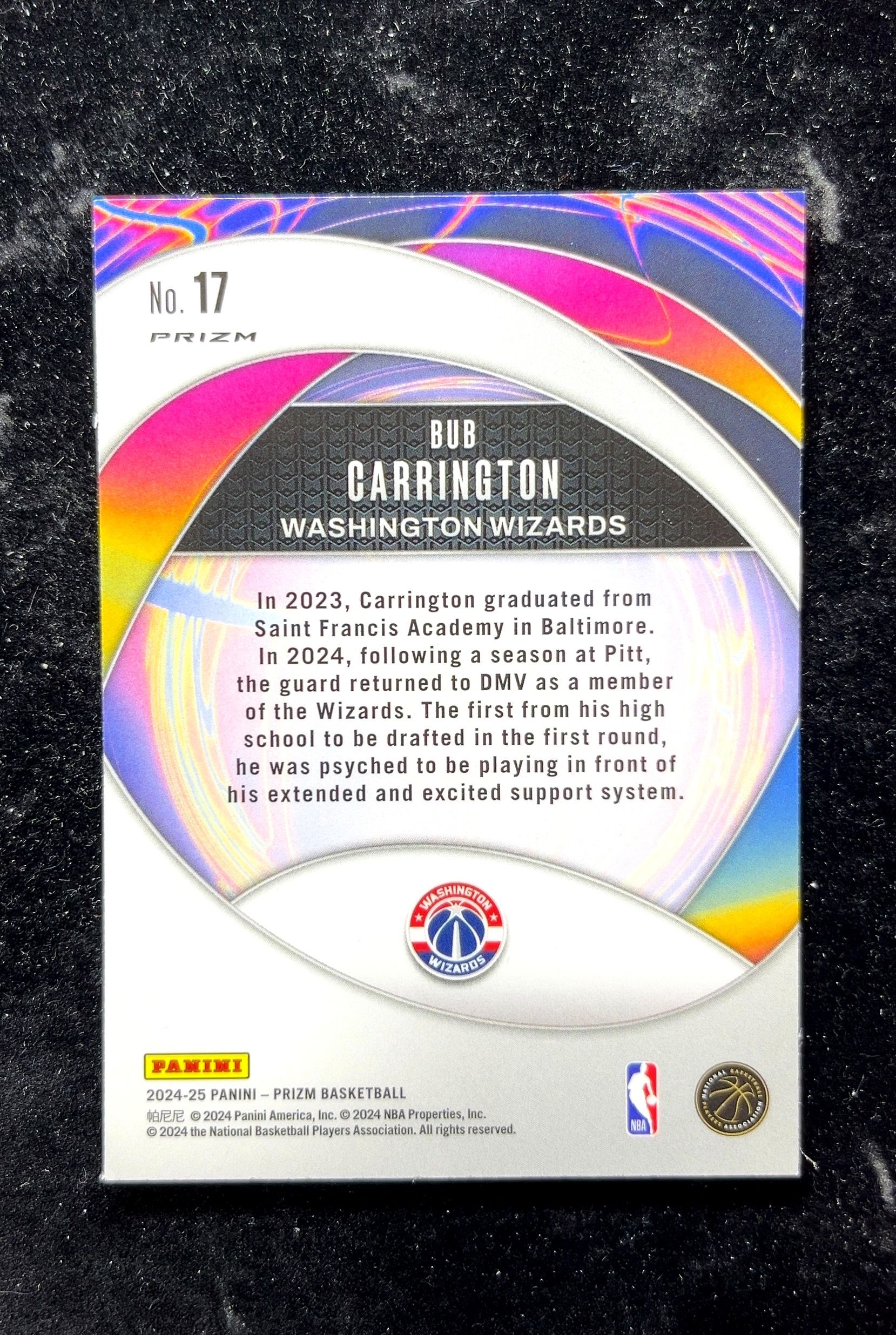 【小白1%代卖】2024 Panini Prizm Instant Impact 即时冲击 Bub Carrington 布布·卡灵顿 银折 银平行 折射 新秀 RC 卡品如图 高价值 0702