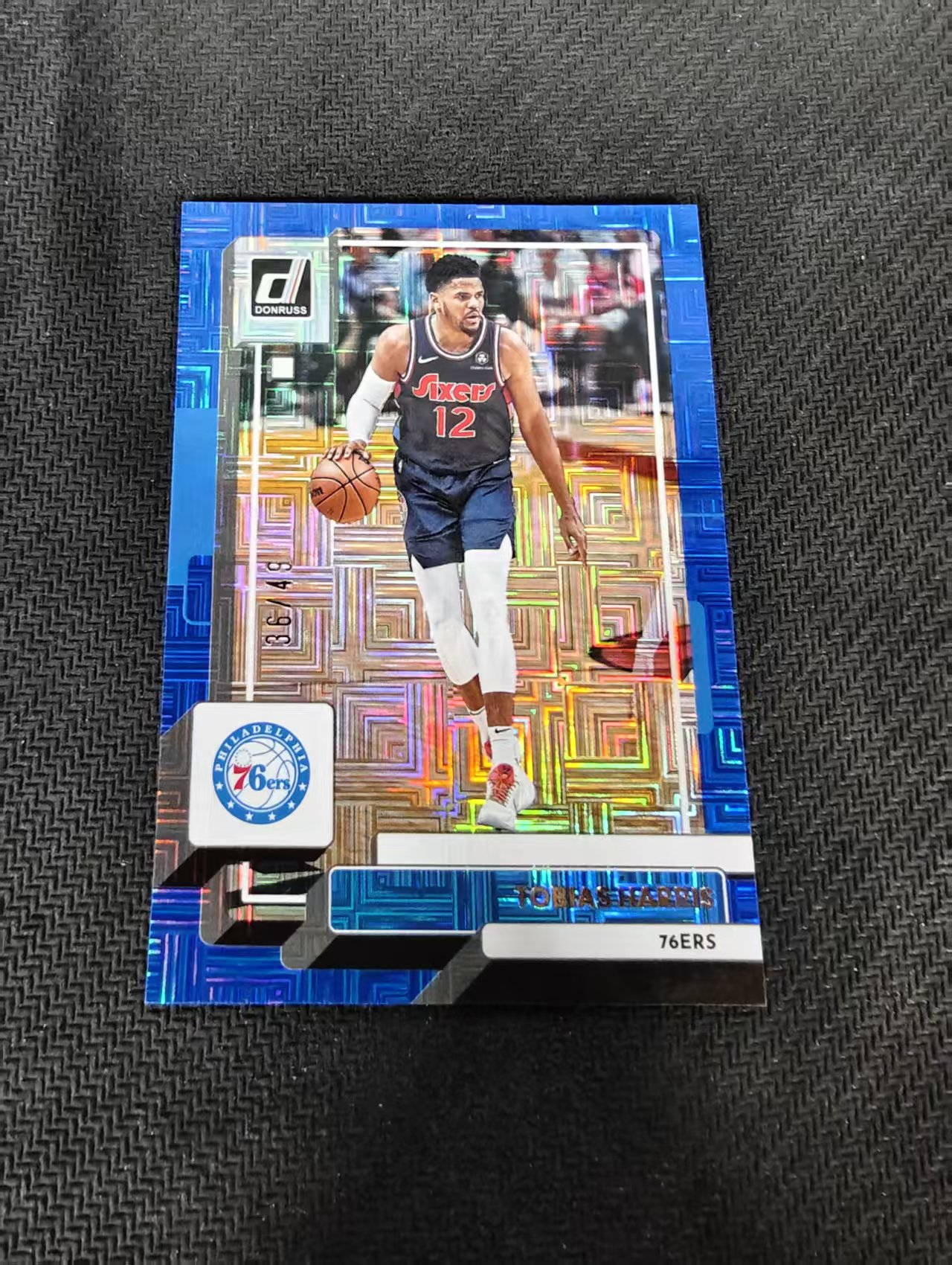 【汽水拍卖】2022-23 panini Donruss Tobias Harris 杜蕾斯 76人 托拜厄斯 哈里斯 蓝迷宫折 49编 微瑕如图