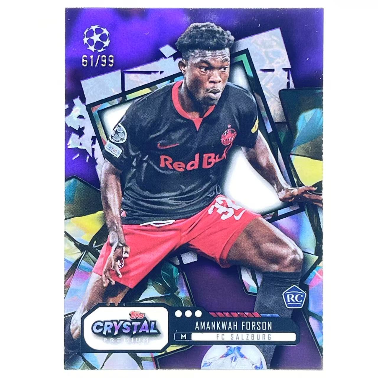X 2023-24 Topps Crystal Amankwah Forson RC 阿曼卡 福森 新秀 诺维奇 加纳 萨尔茨堡红牛 欧冠 水晶 99编 紫平行 胶片 轻印如图 WWW#