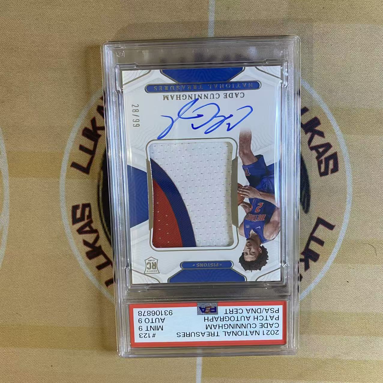 2021-22 Panini National Treasures Cade Cunningham 撸卡厮 Lukas 活塞 cc 库宁汉姆 坎宁安 99编 rpa 新秀卡签 psa 双9分 （大橘）